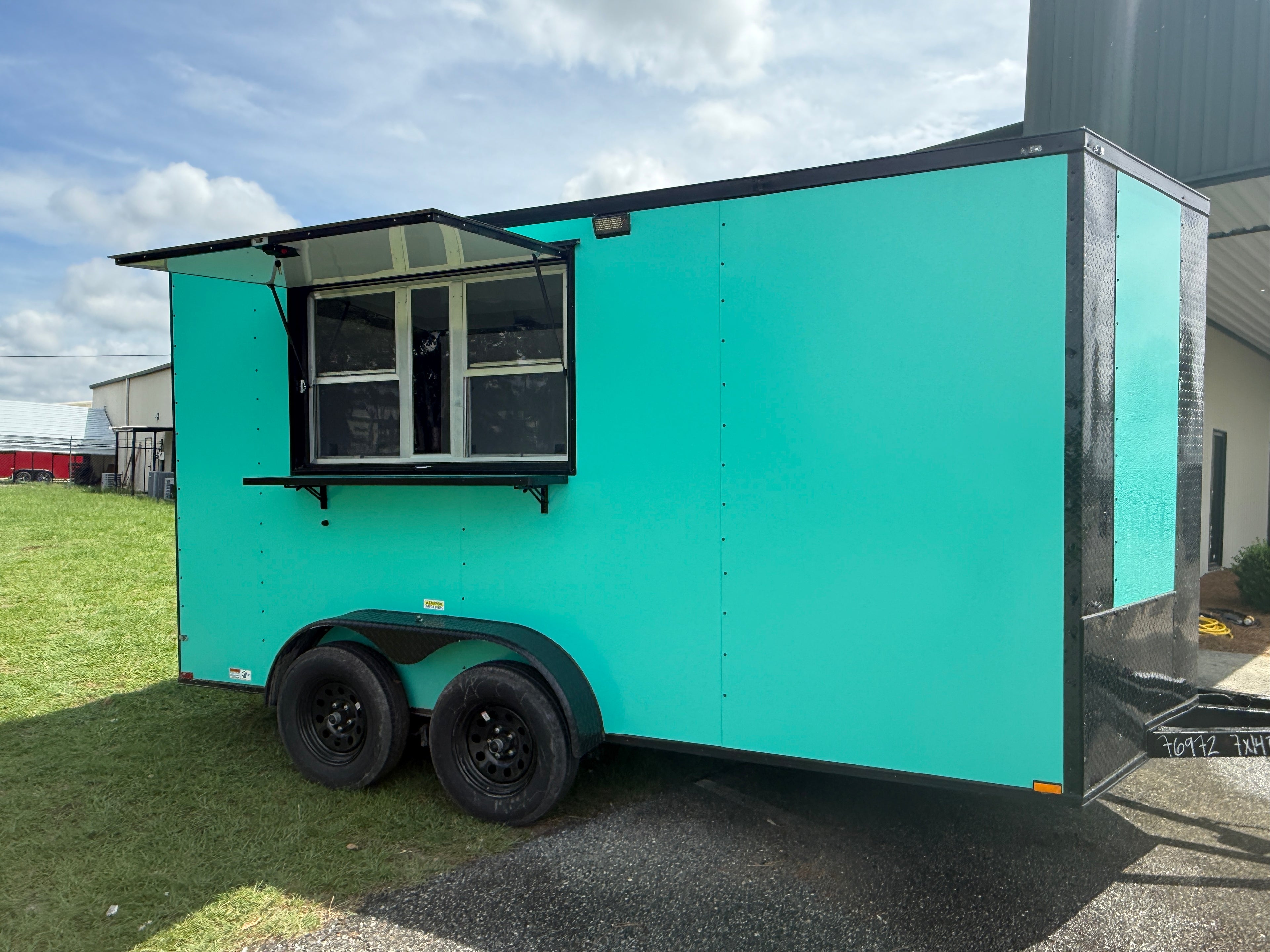 7X14TA Teal Beverage Trailer
