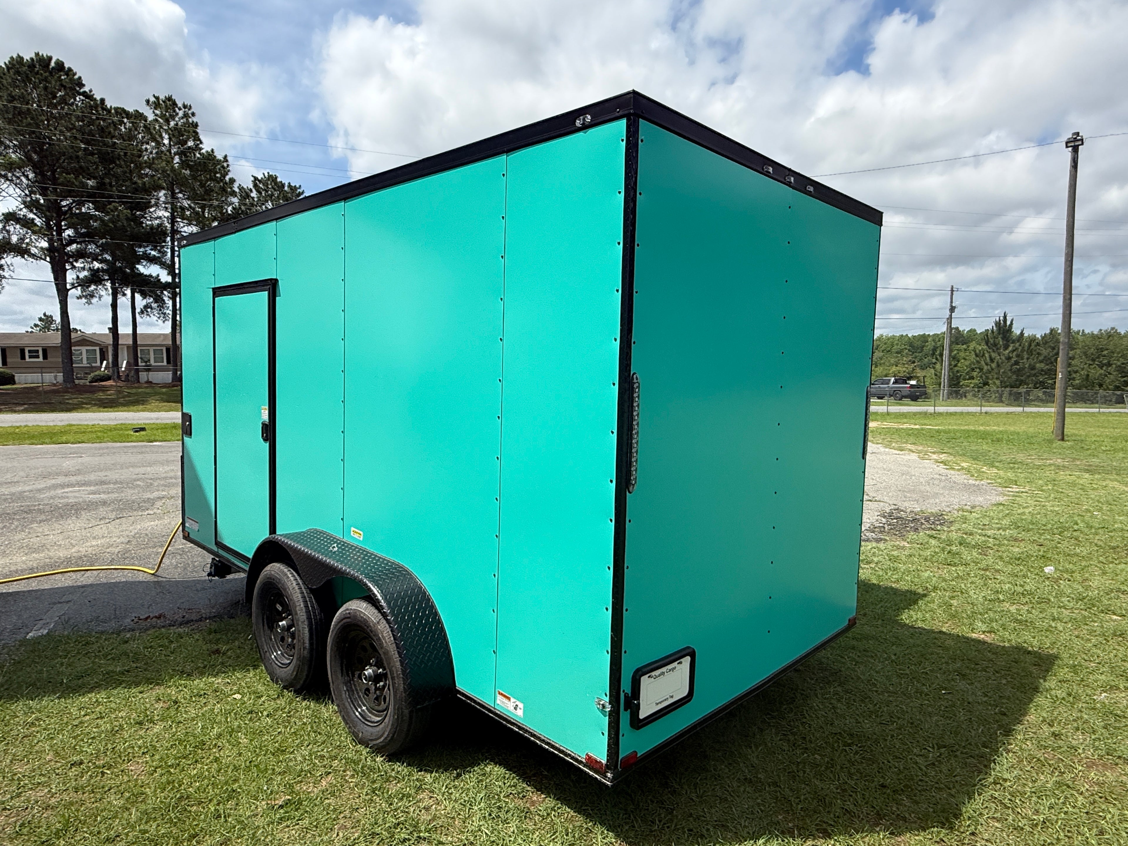 7X14TA Teal Beverage Trailer