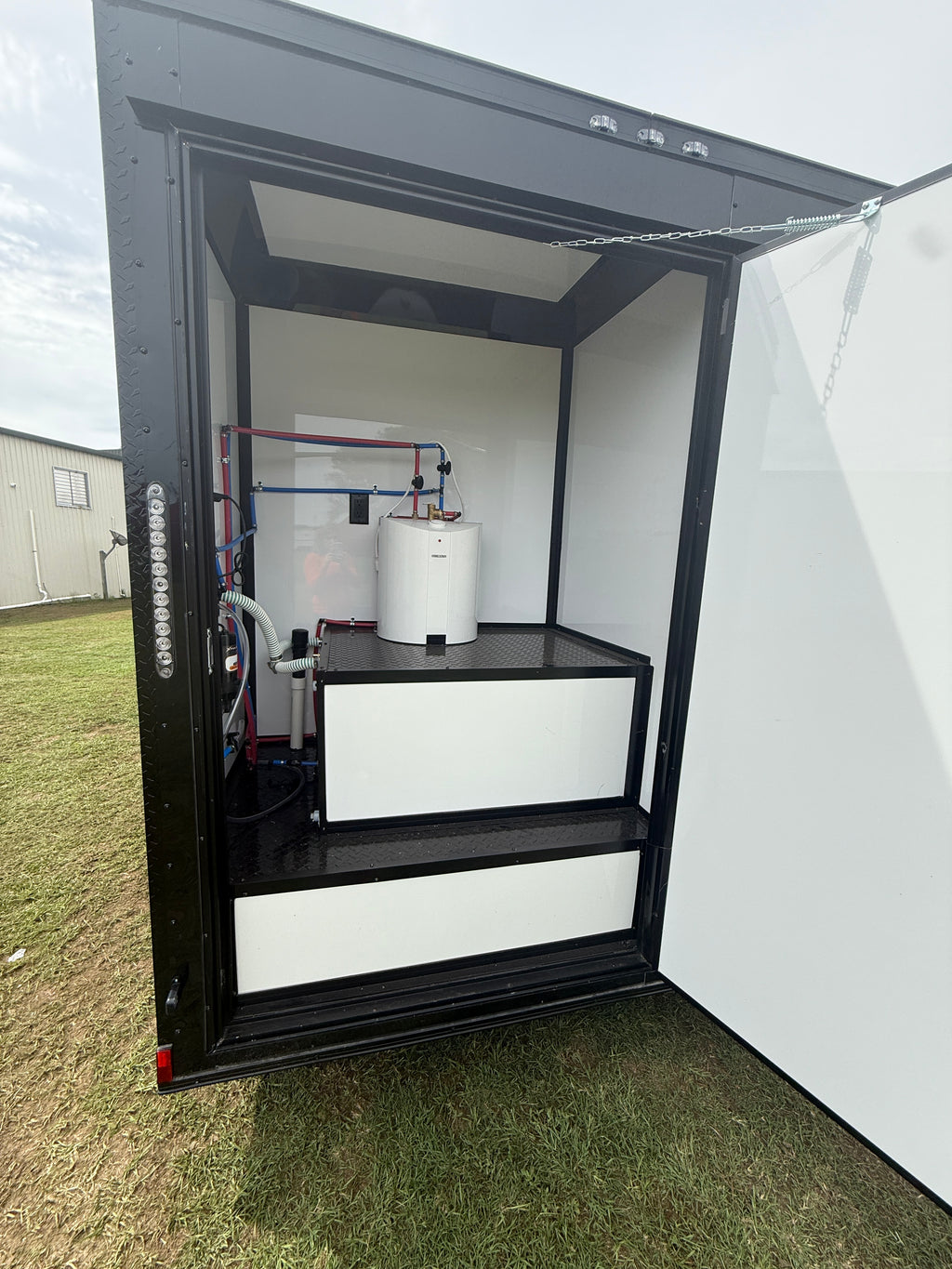 7X14TA Purple Black Grooming Trailer with Bathroom