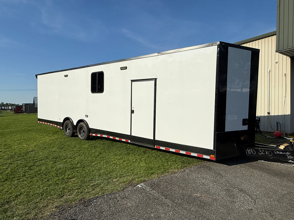 8.5X32TA White Race Ready Trailer