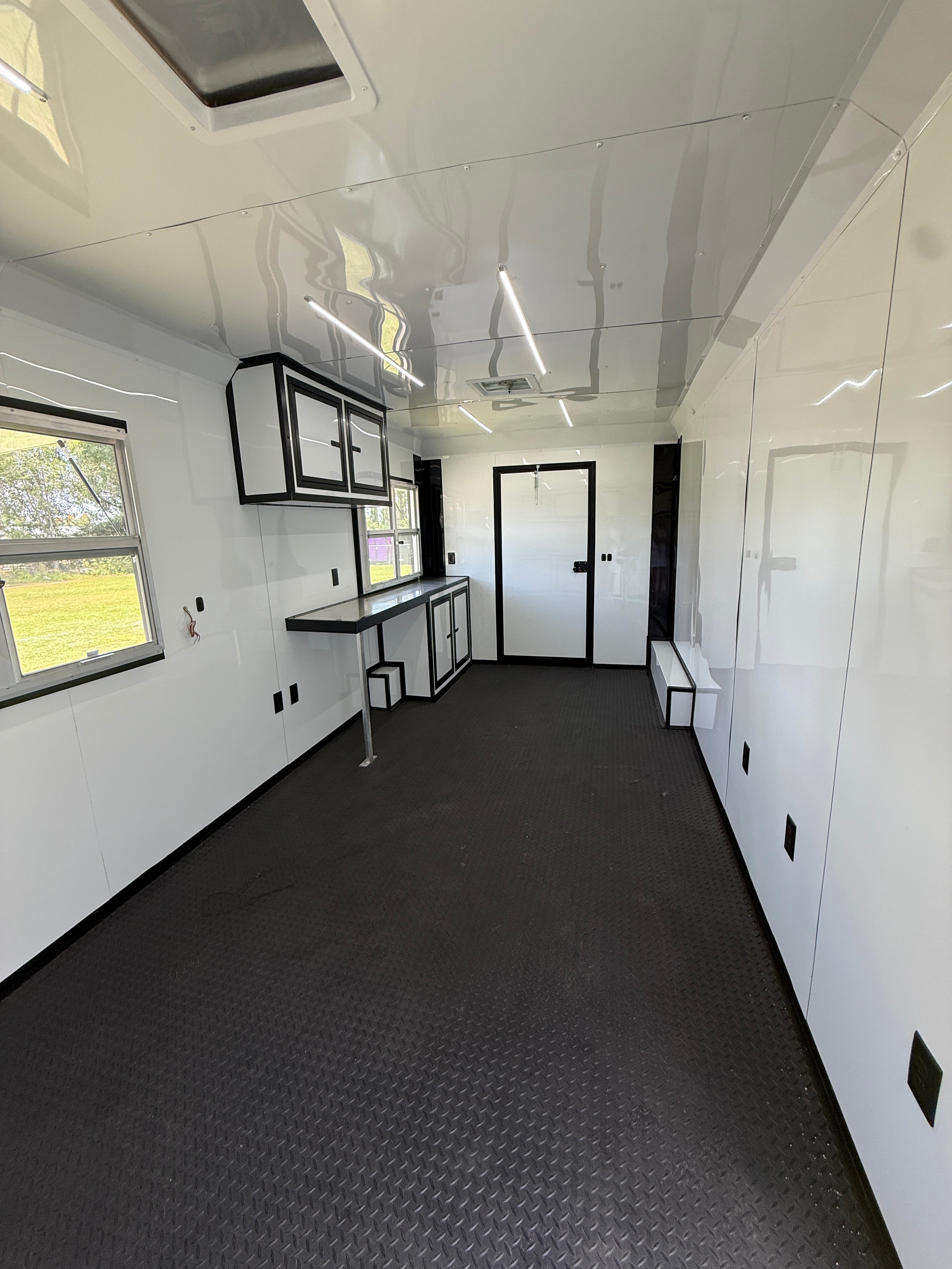 8.5X30TA White Concession Gullwing Porch Trailer