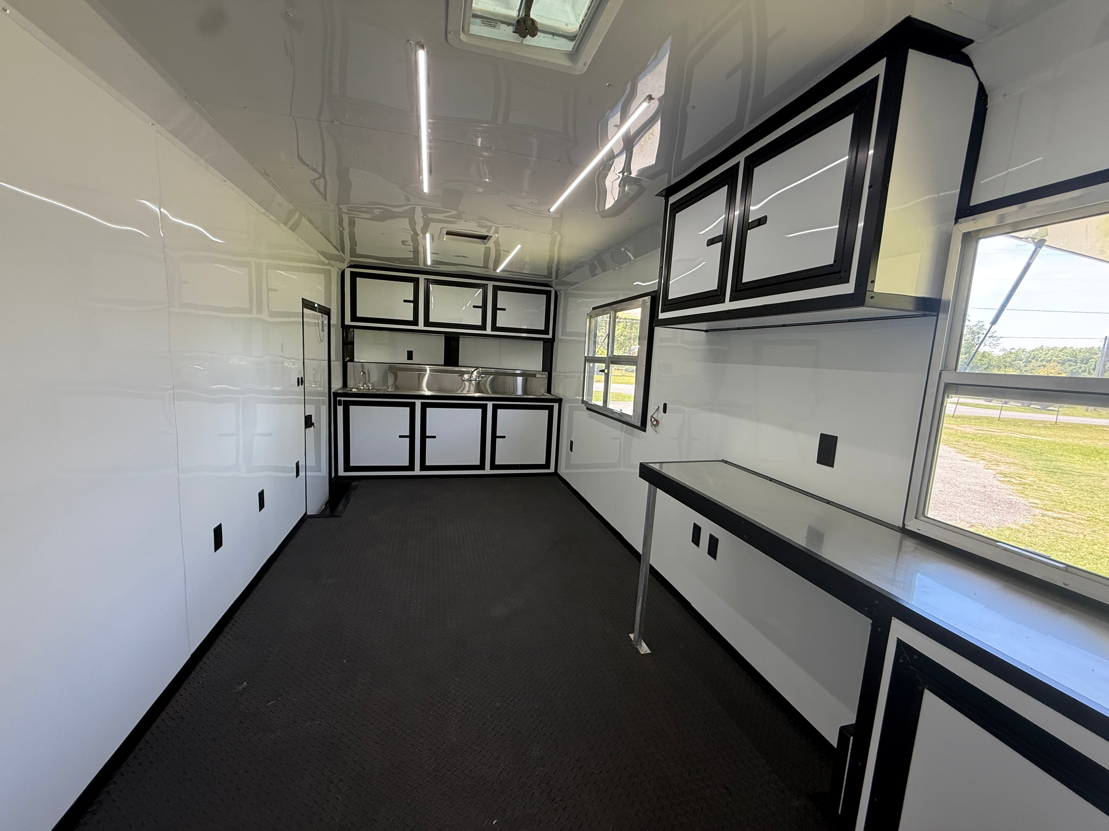 8.5X30TA White Concession Gullwing Porch Trailer