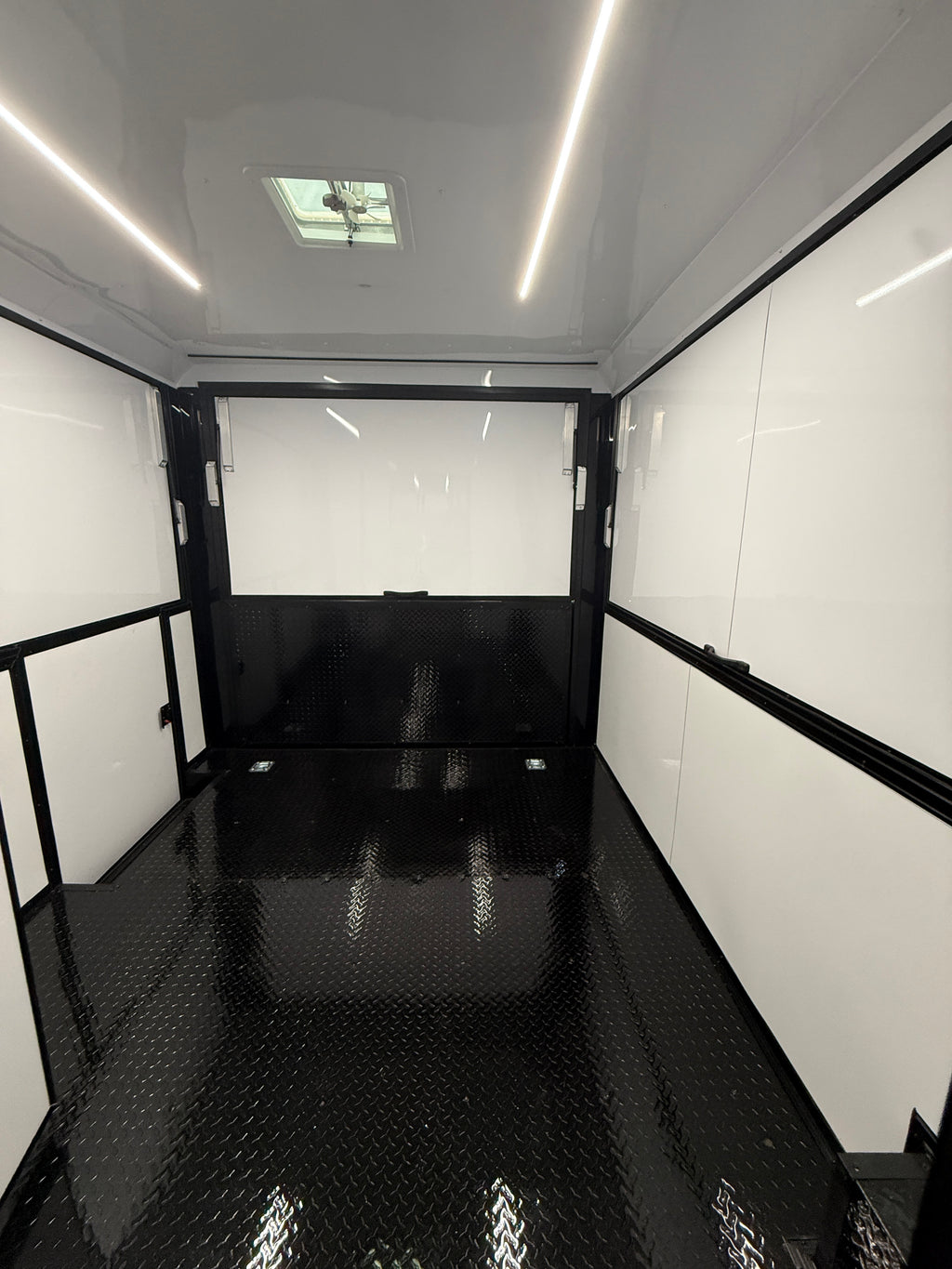 8.5X30TA White Concession Gullwing Porch Trailer