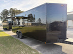 8.5X24TA3 Black Gullwing Porch Trailer