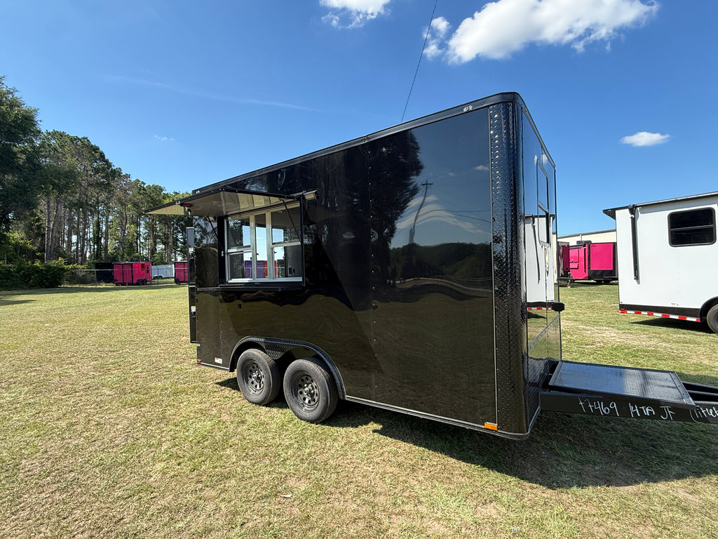 8.5X14TA Black Concession Trailer