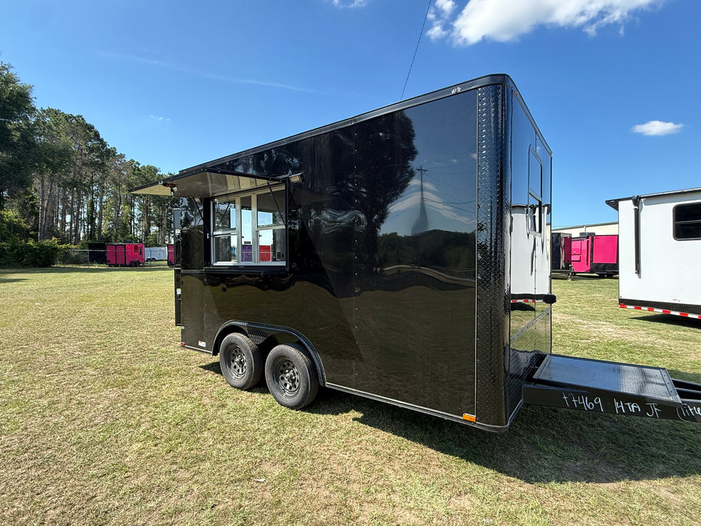 8.5X14TA Black Concession Trailer