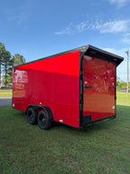 Red 2026 Titanium 7x16 enclosed cargo trailer