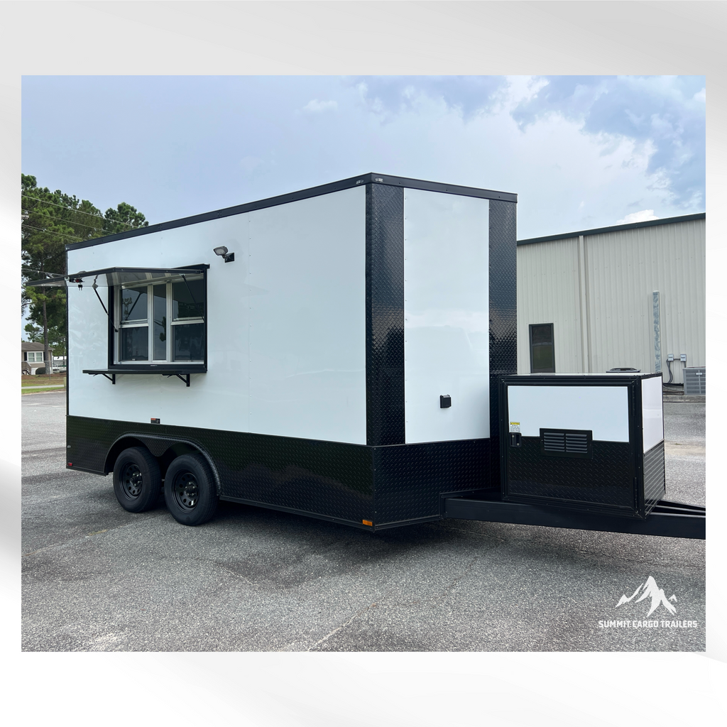8.5X14TA White Concession Trailer