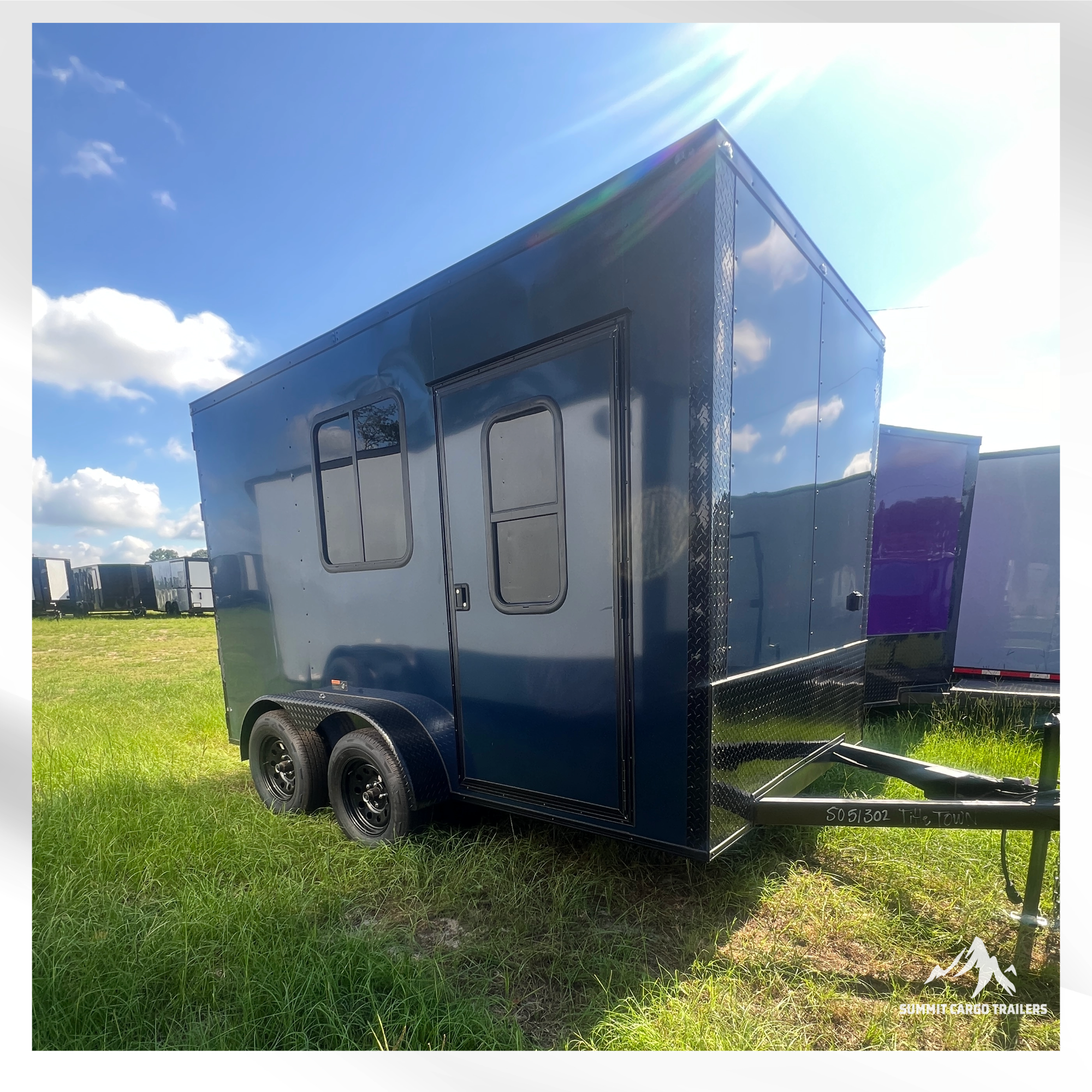 7X12TA Indigo Blue Dog Grooming Trailer