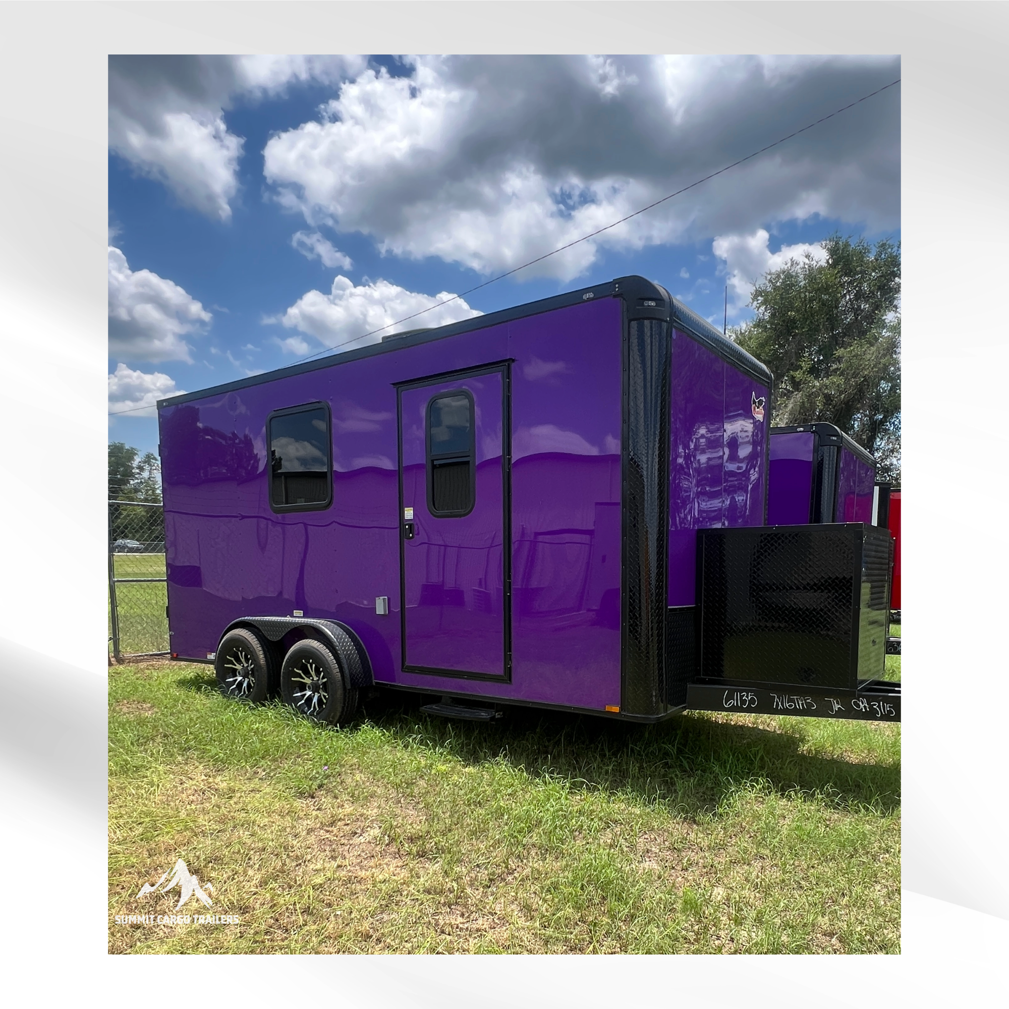 7X16TA Purple Dog Grooming Trailer