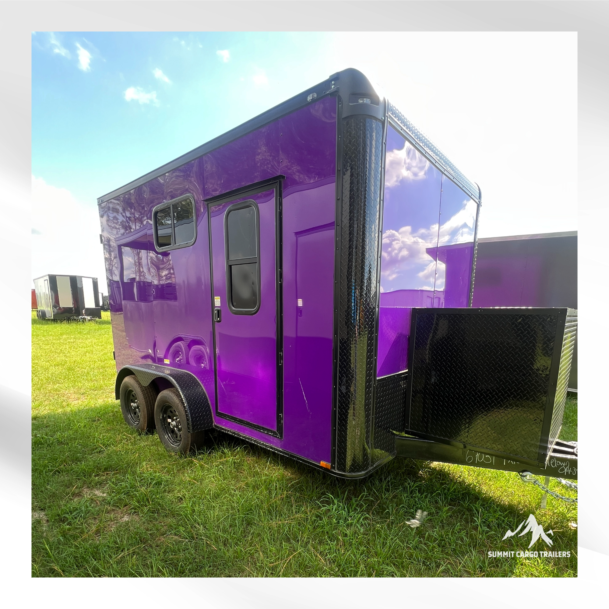 7X12TA Purple Dog Grooming Trailer