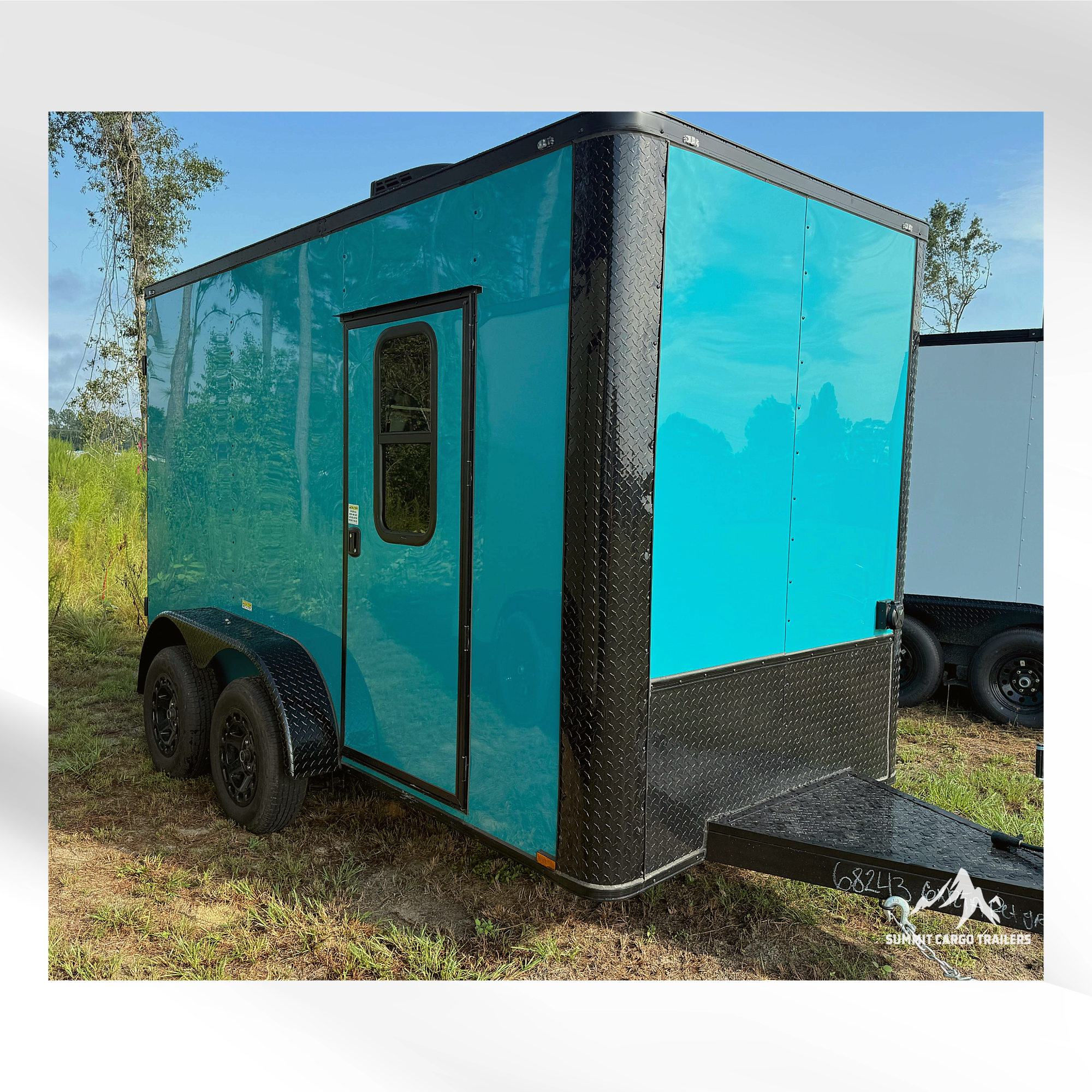 6X12TA Water Blue Pet Grooming Trailer