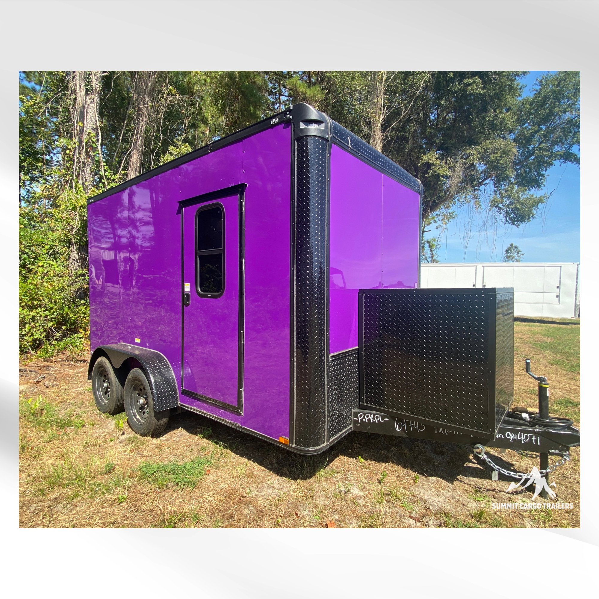 7X12TA Purple Pet Grooming Trailer