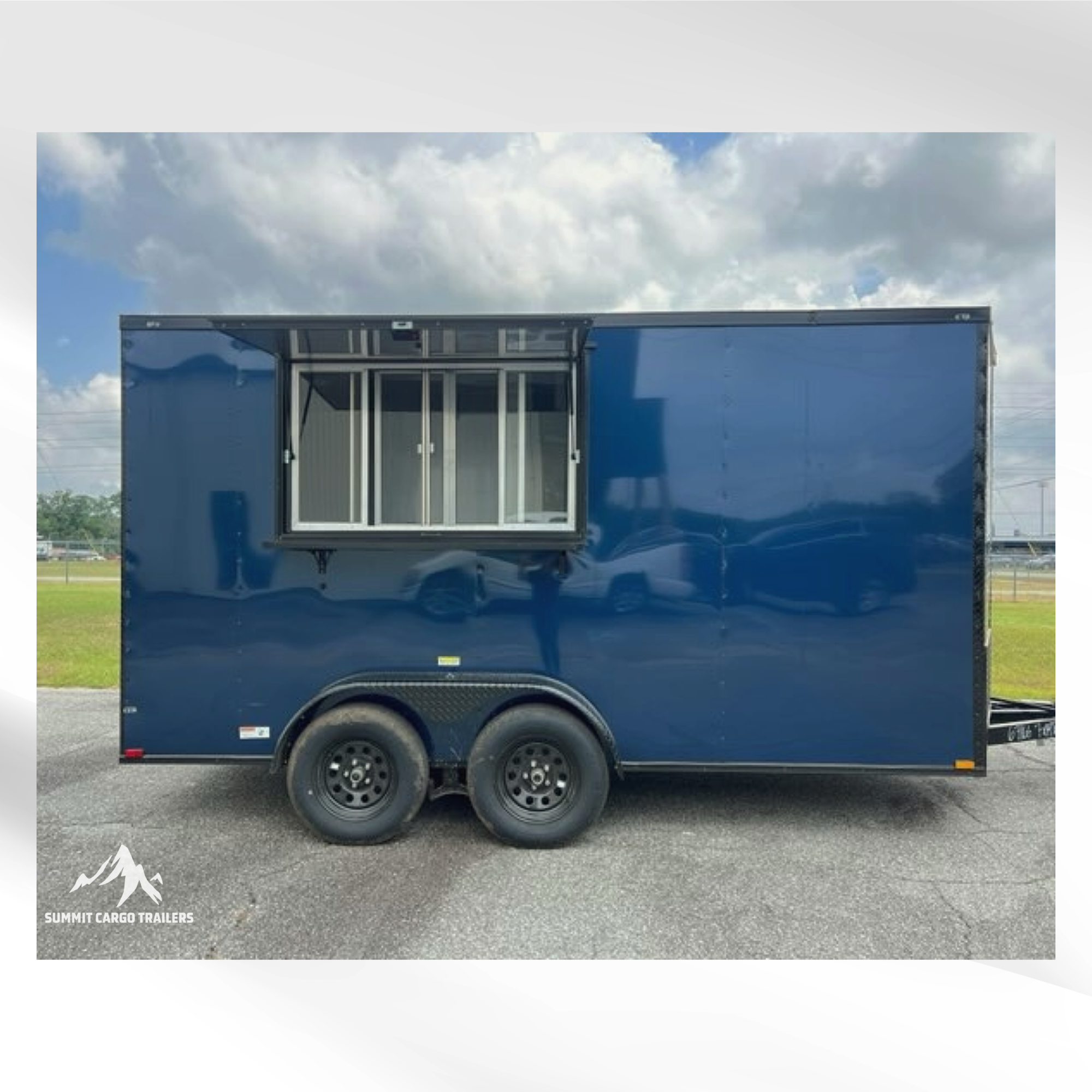 7X14TA Indigo Blue Beverage Concession Trailer