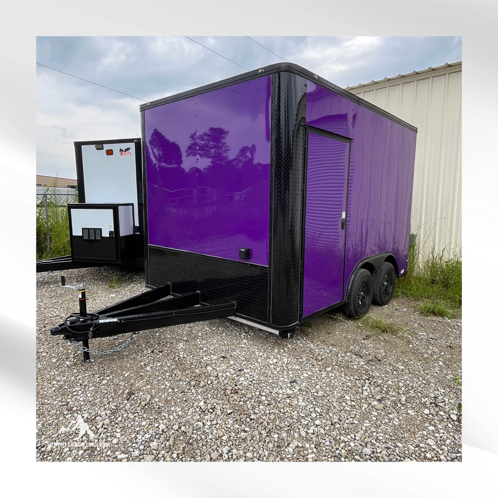 8.5X12TA Purple Concession Trailer