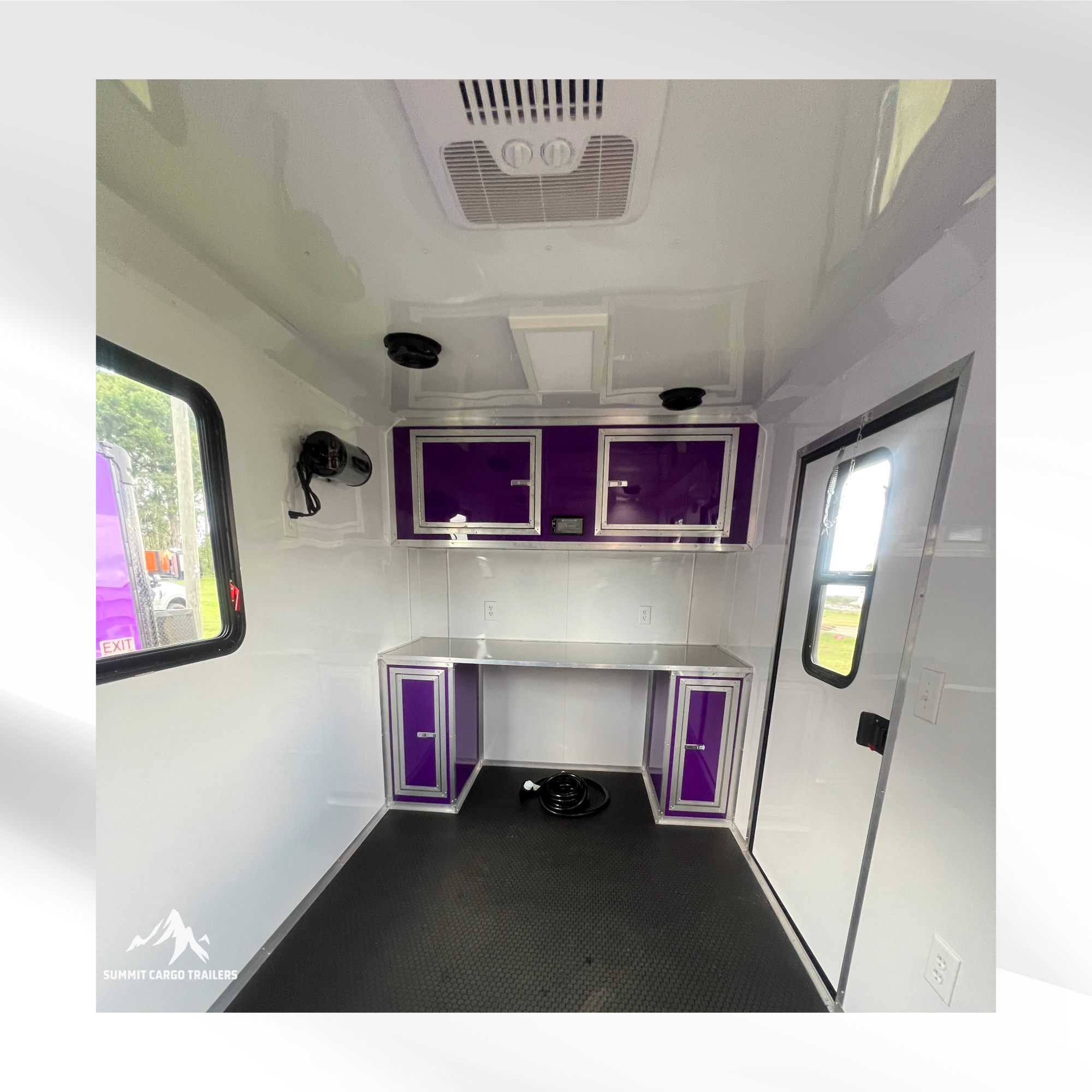 7X16TA Purple Dog Grooming Trailer