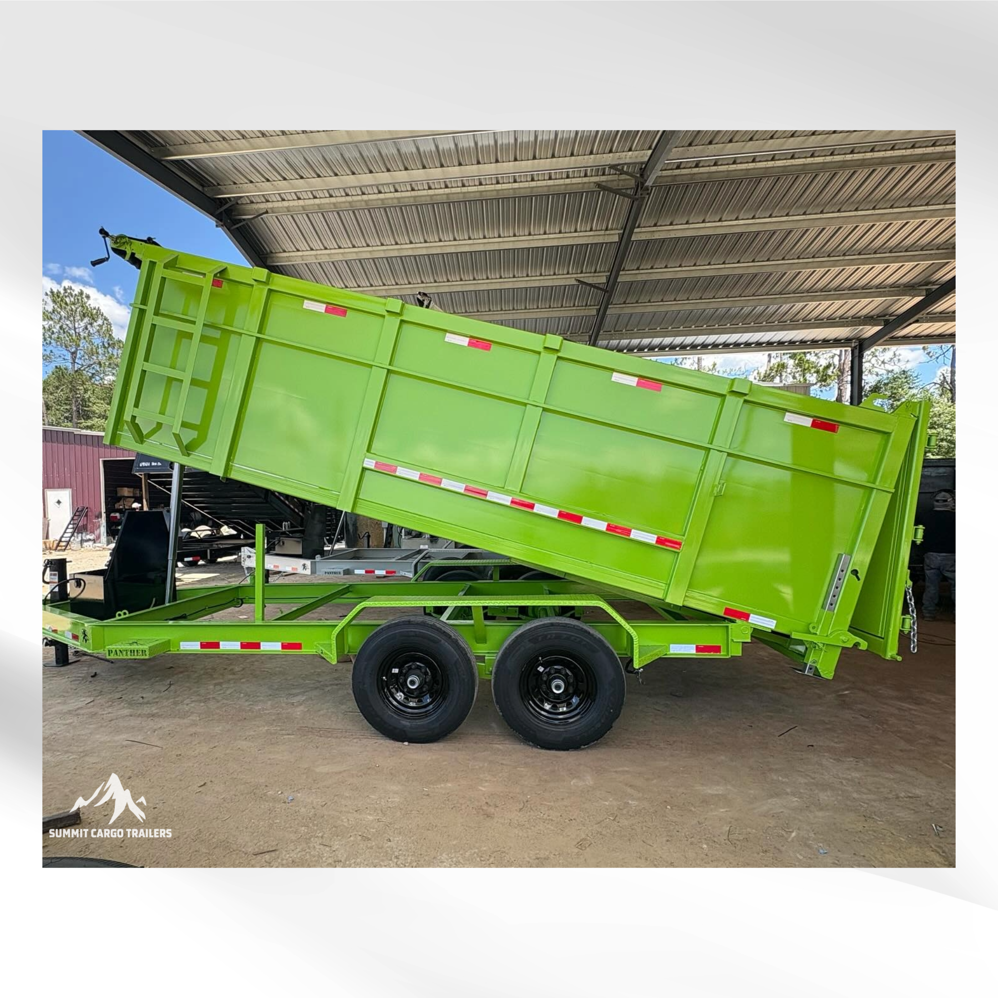 7X16TA Lime Green Dump Trailer