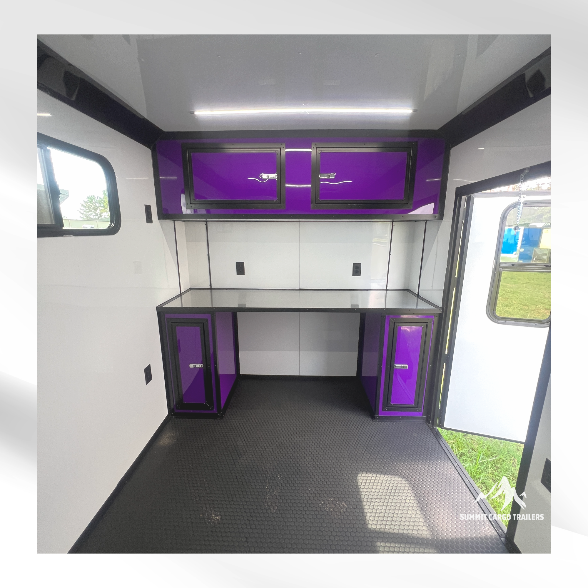 7X12TA Purple Dog Grooming Trailer