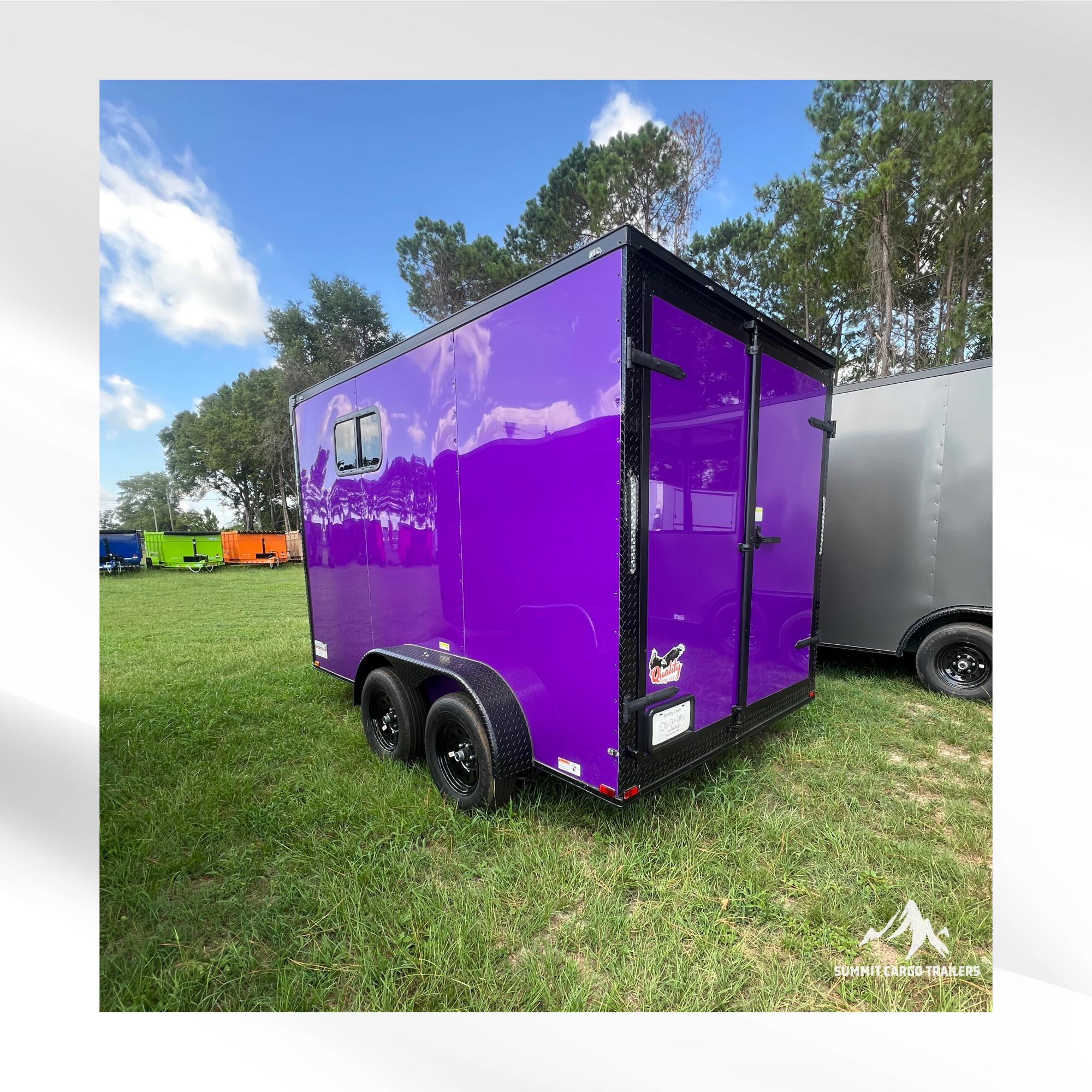 7X12TA Purple Dog Grooming Trailer