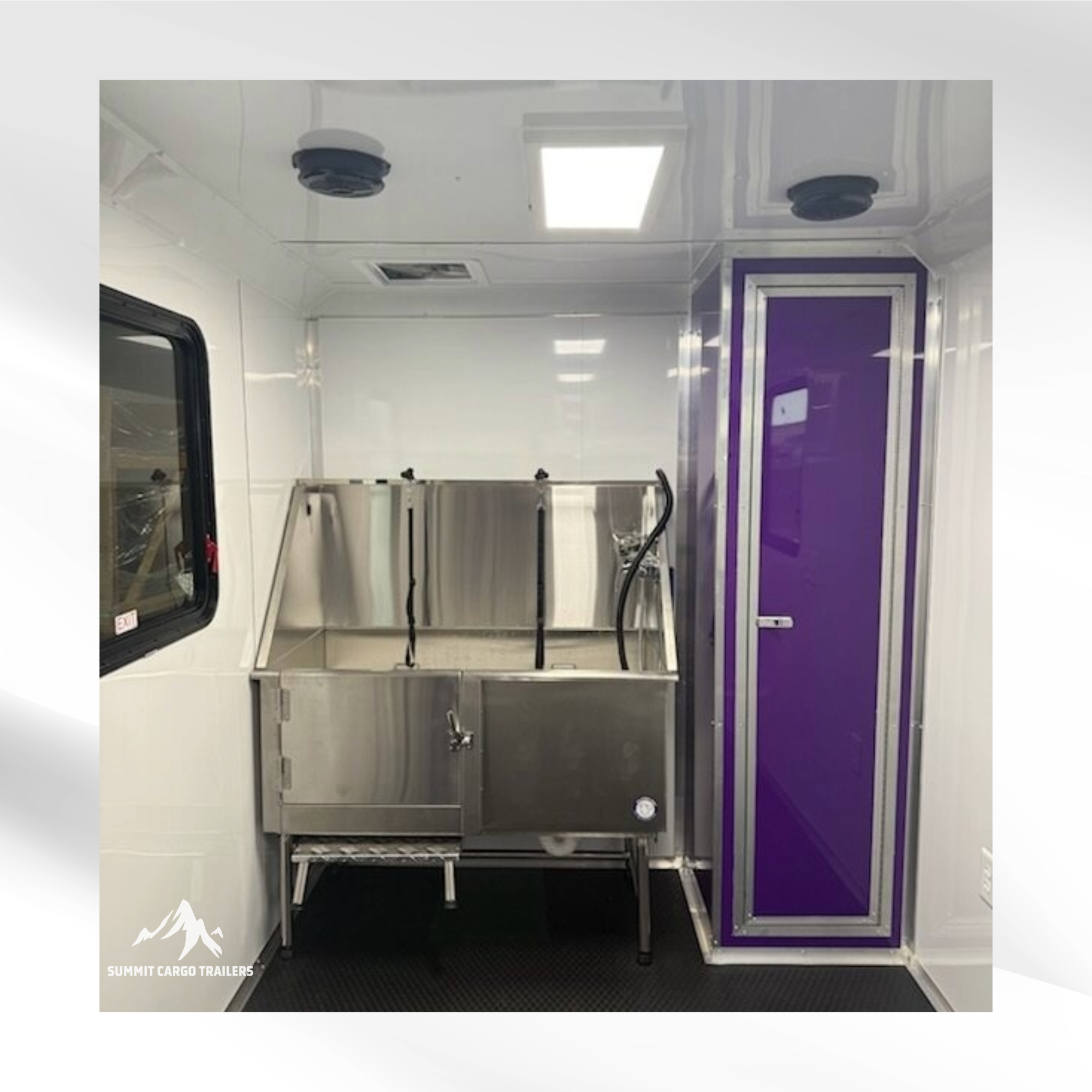 7X16TA Purple Dog Grooming Trailer
