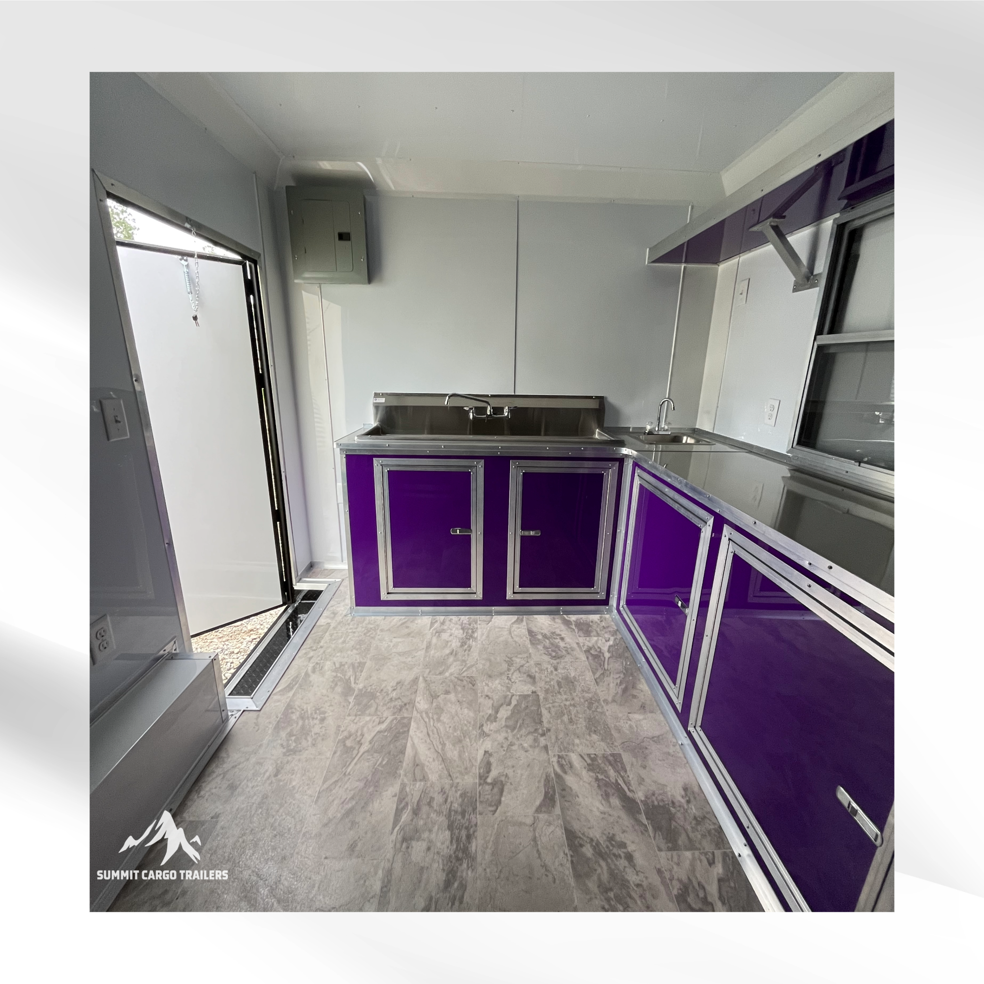 8.5X12TA Purple Concession Trailer