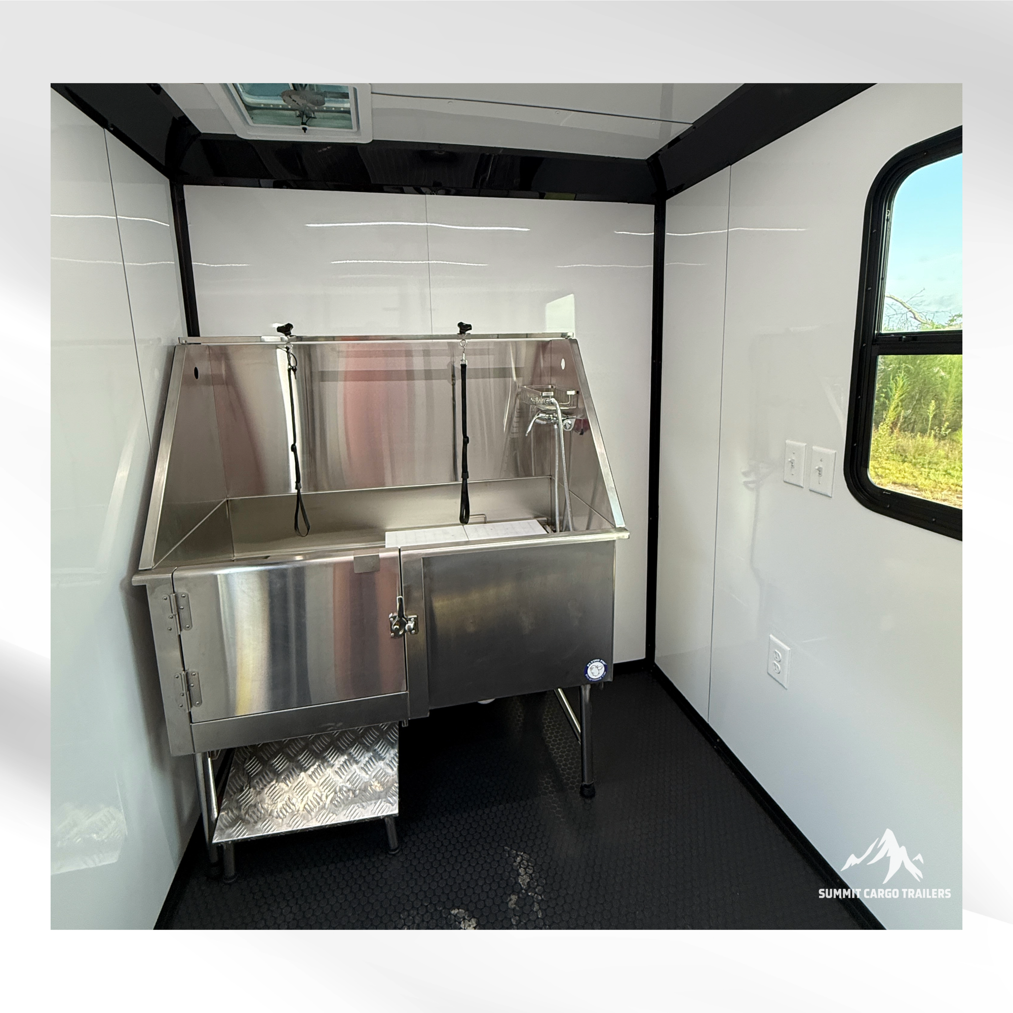 6X12TA Water Blue Pet Grooming Trailer