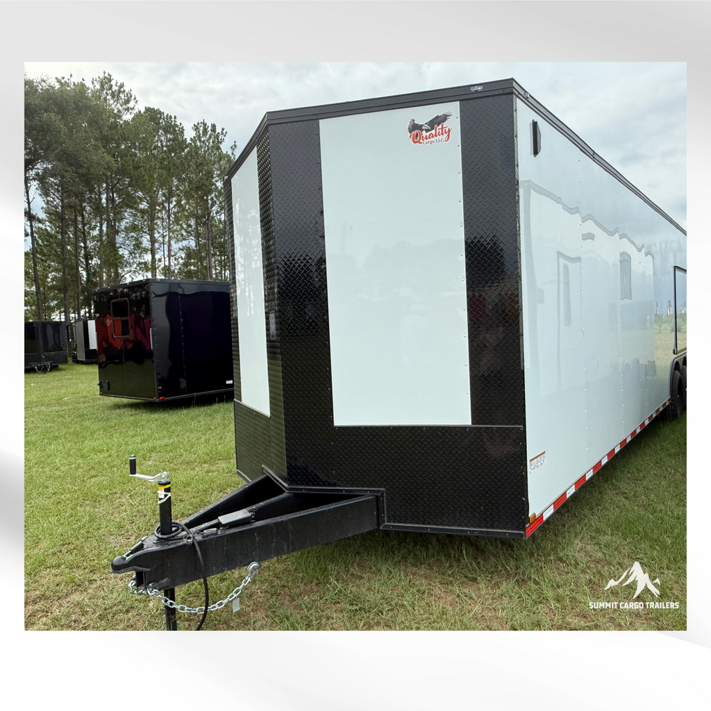 8.5X36TTA White Car Hauler Trailer