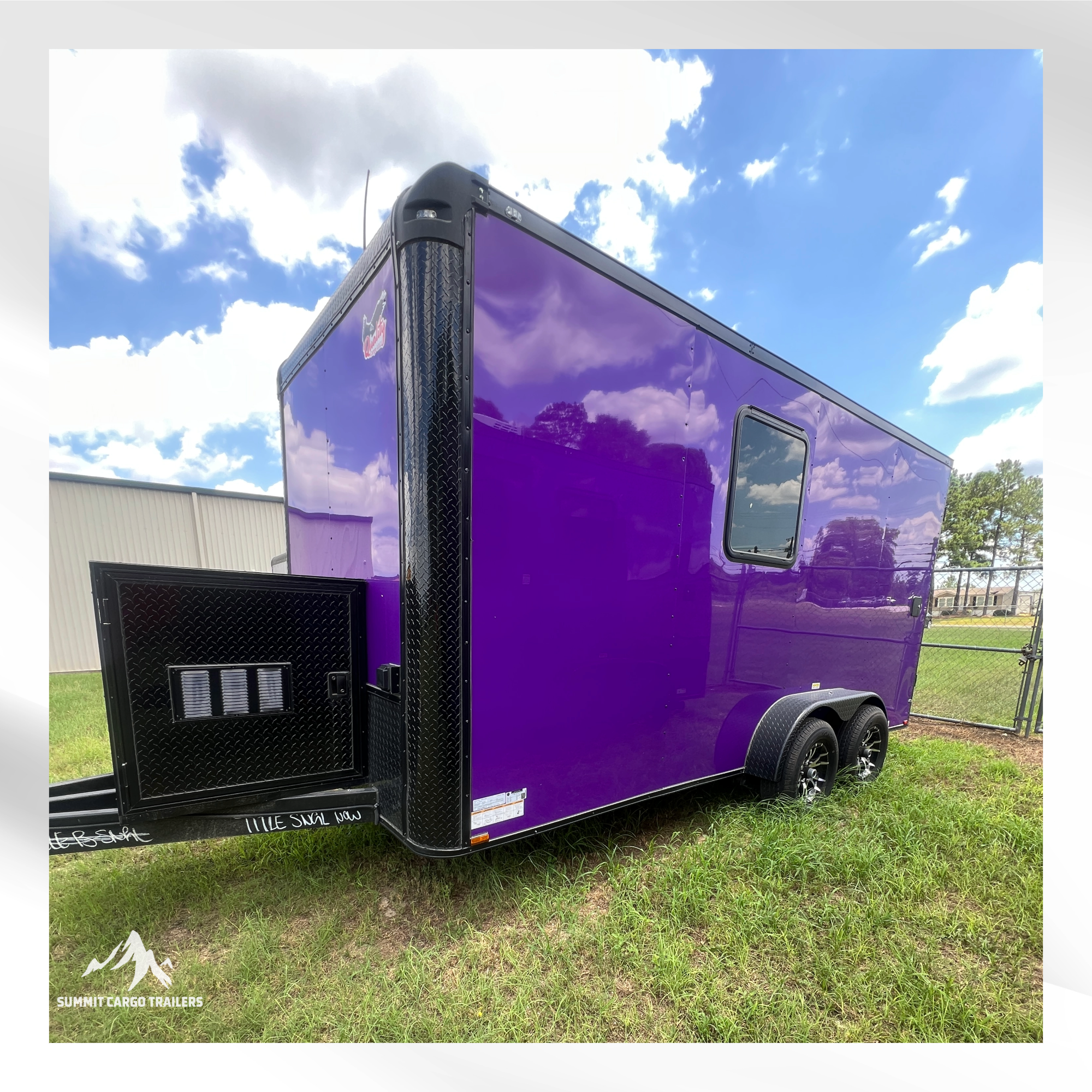 7X16TA Purple Dog Grooming Trailer