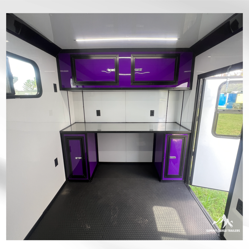 7X12TA Purple Dog Grooming Trailer