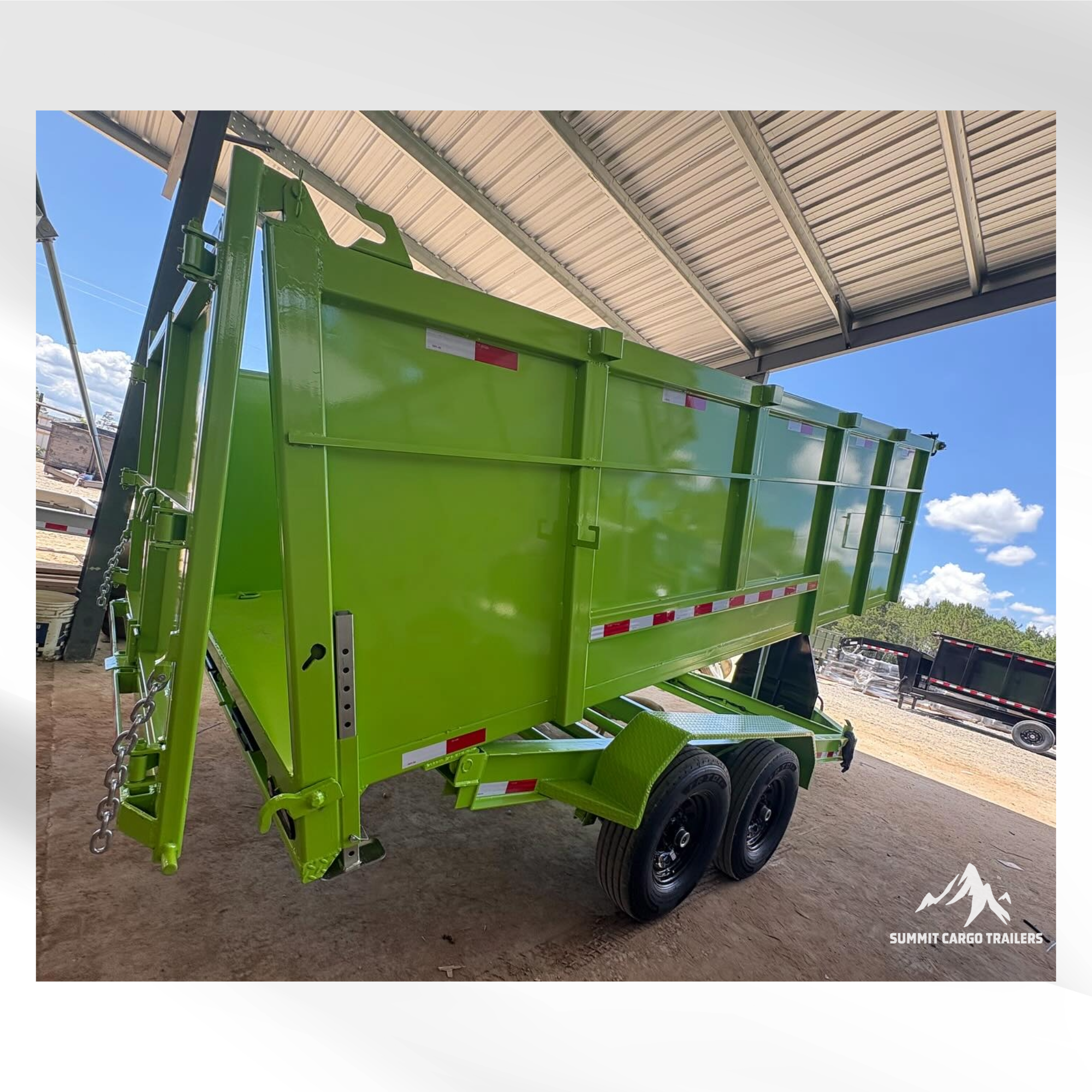 7X16TA Lime Green Dump Trailer