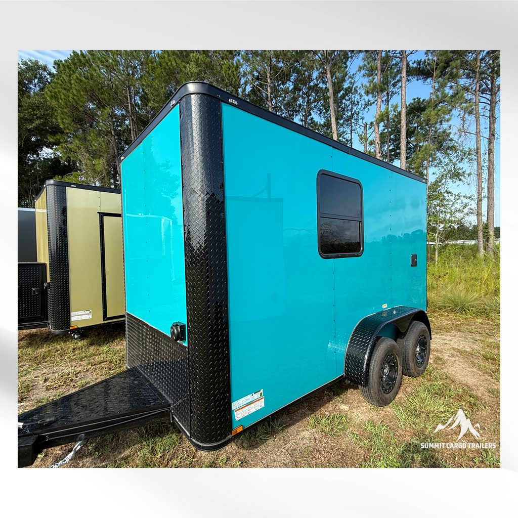 6X12TA Water Blue Pet Grooming Trailer
