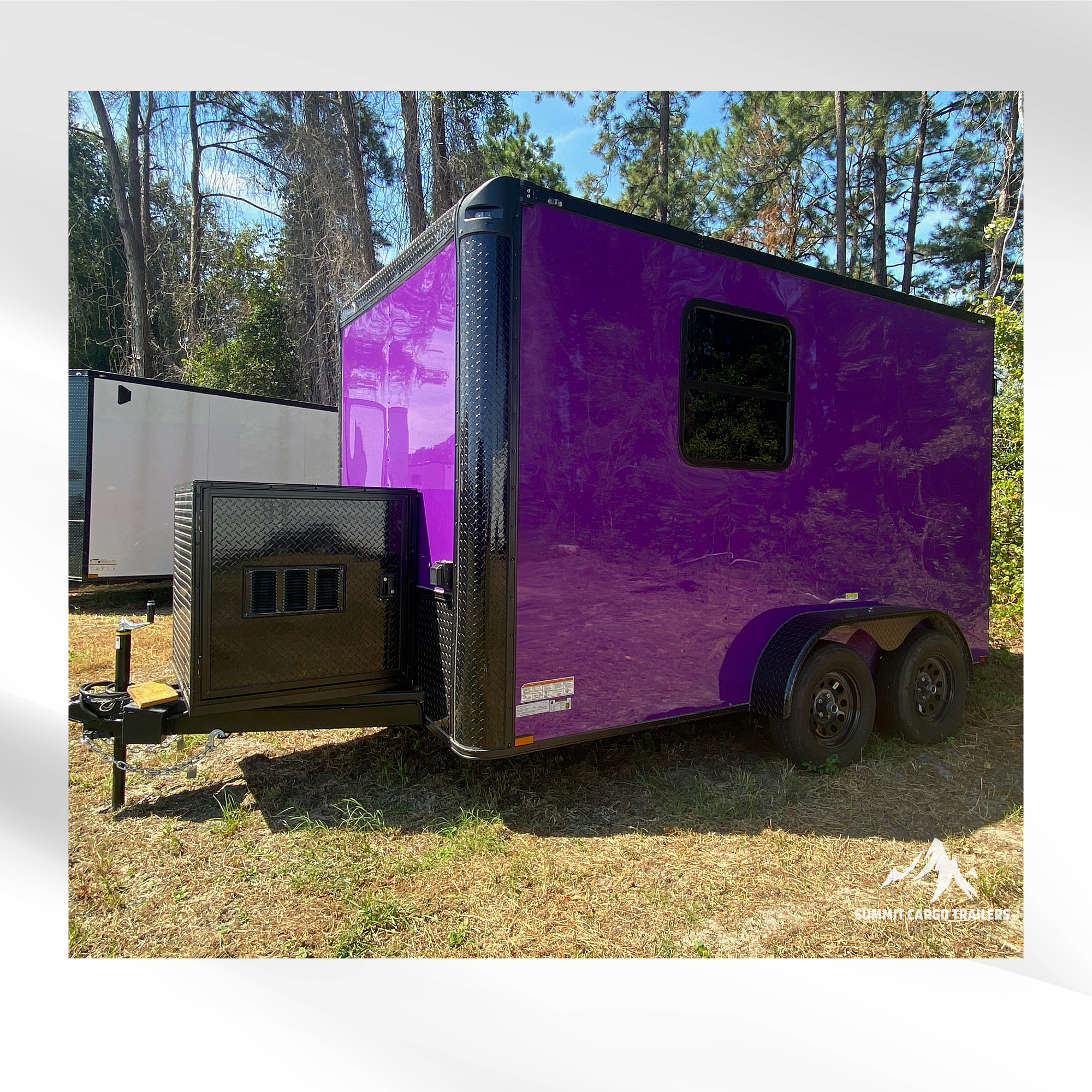 7X12TA Purple Pet Grooming Trailer