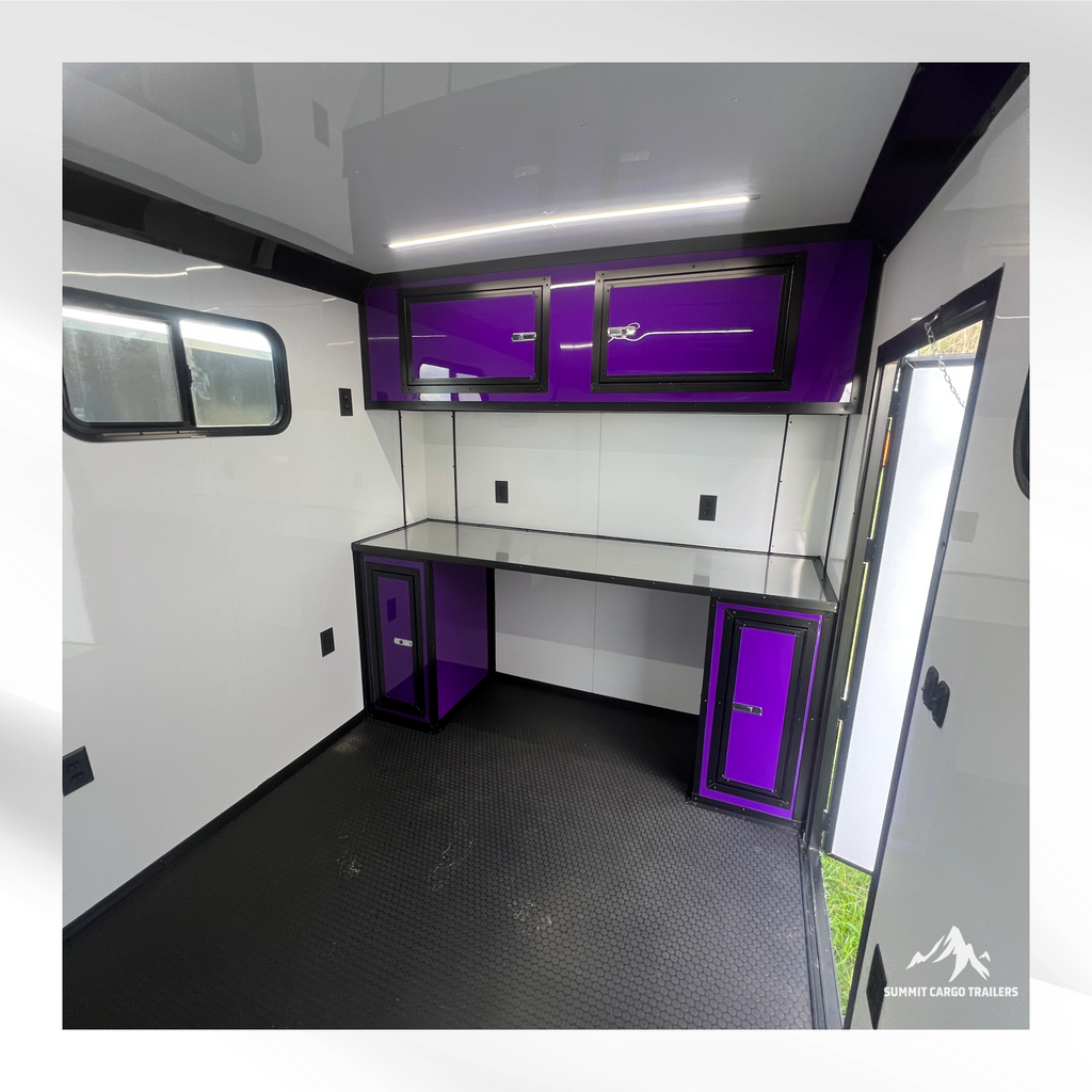 7X12TA Purple Dog Grooming Trailer