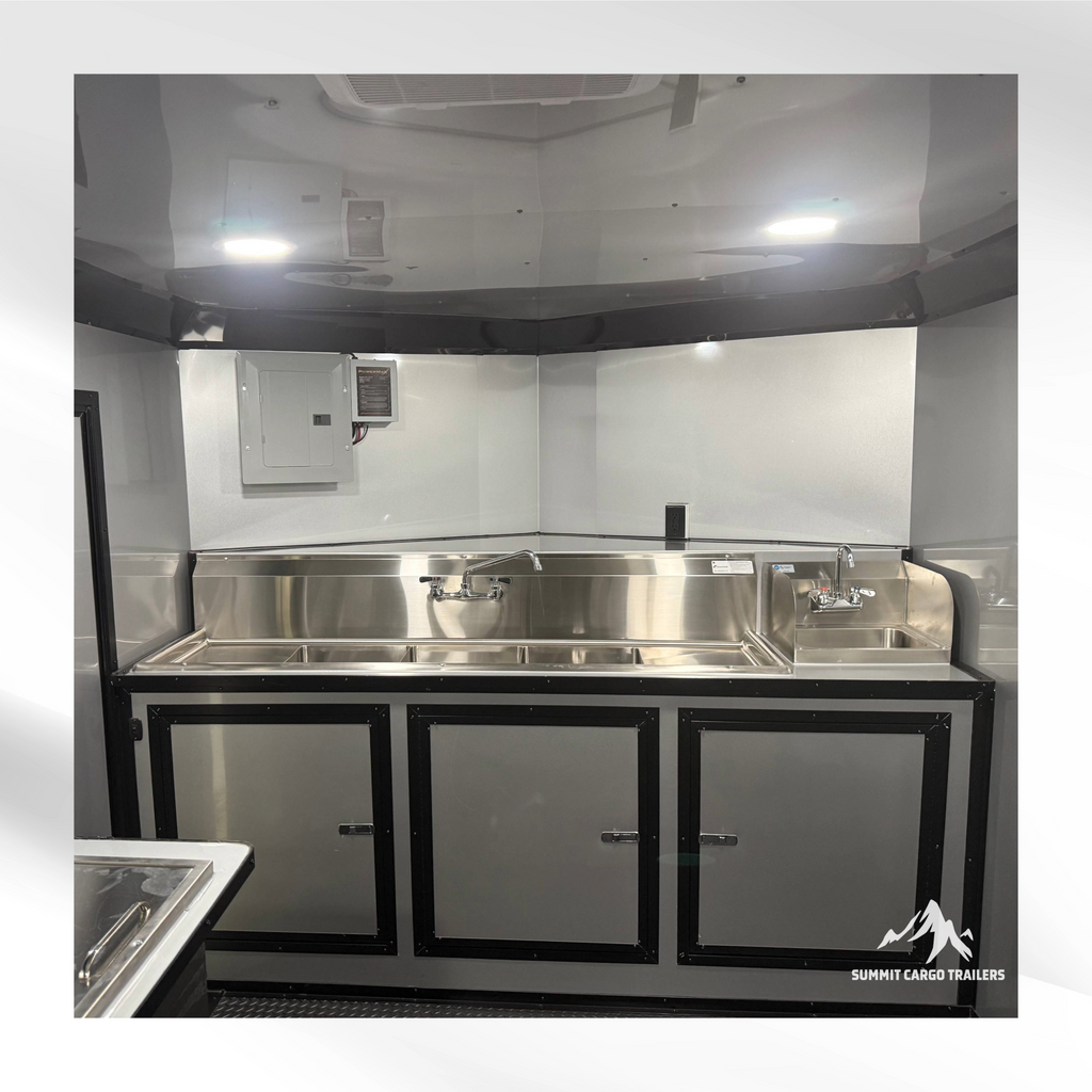 8.5x14TA Black & Wood Siding Coffee Trailer