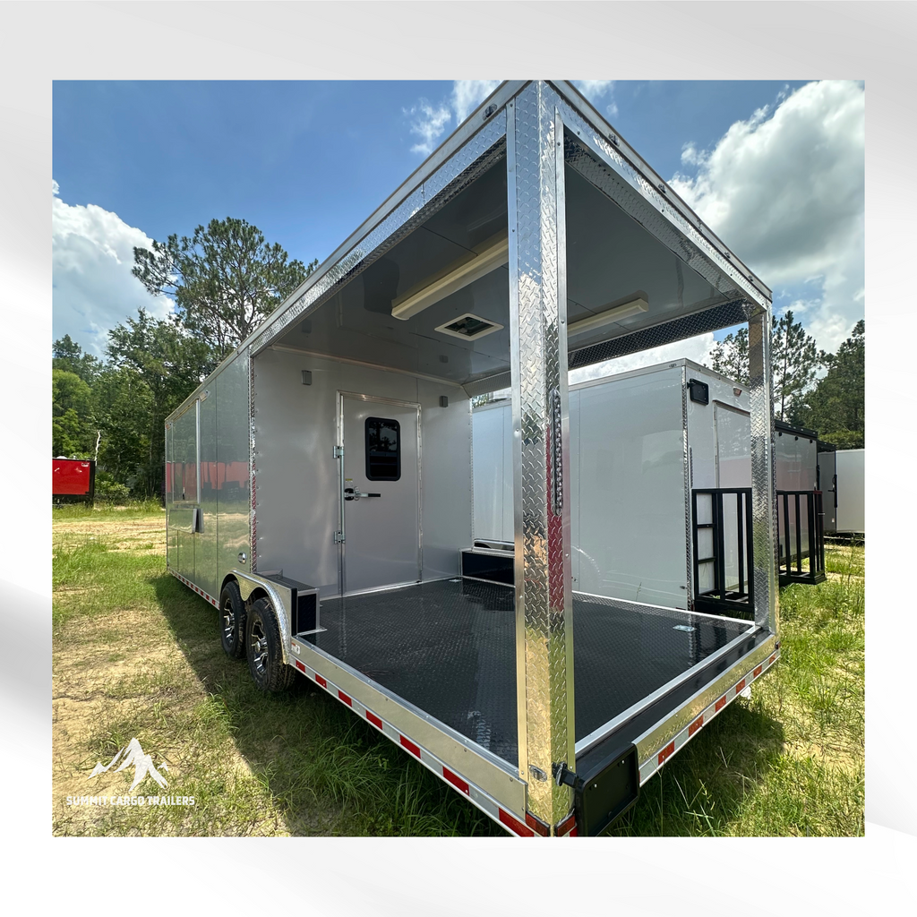 8.5X26TA3 Silver Concession Porch Trailer