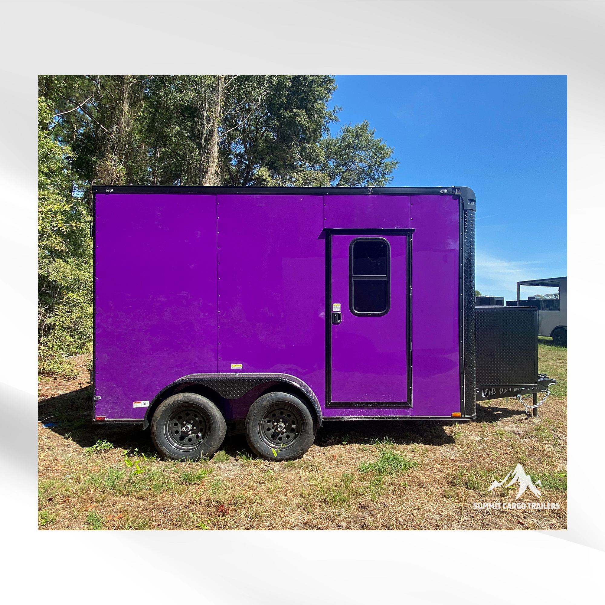 7X12TA Purple Pet Grooming Trailer