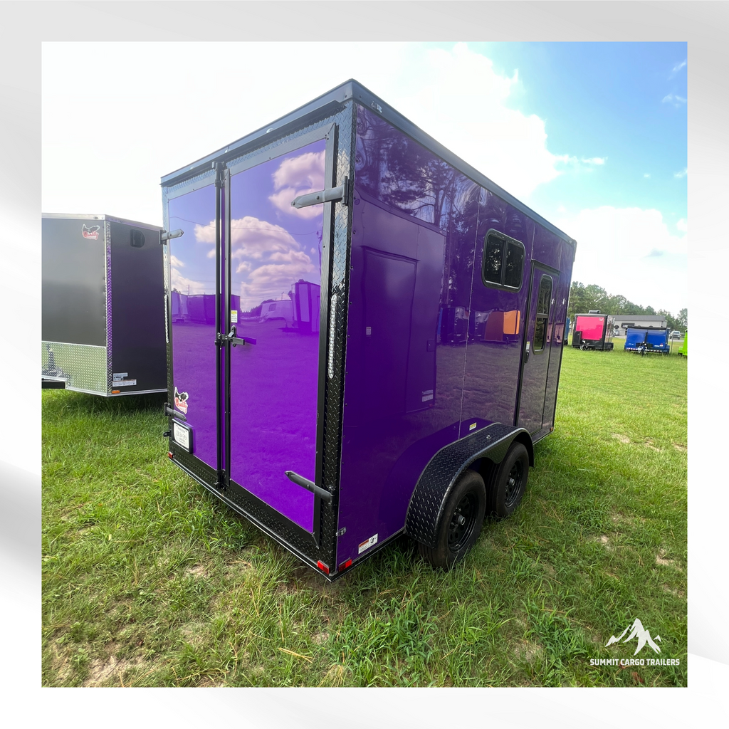 7X12TA Purple Dog Grooming Trailer