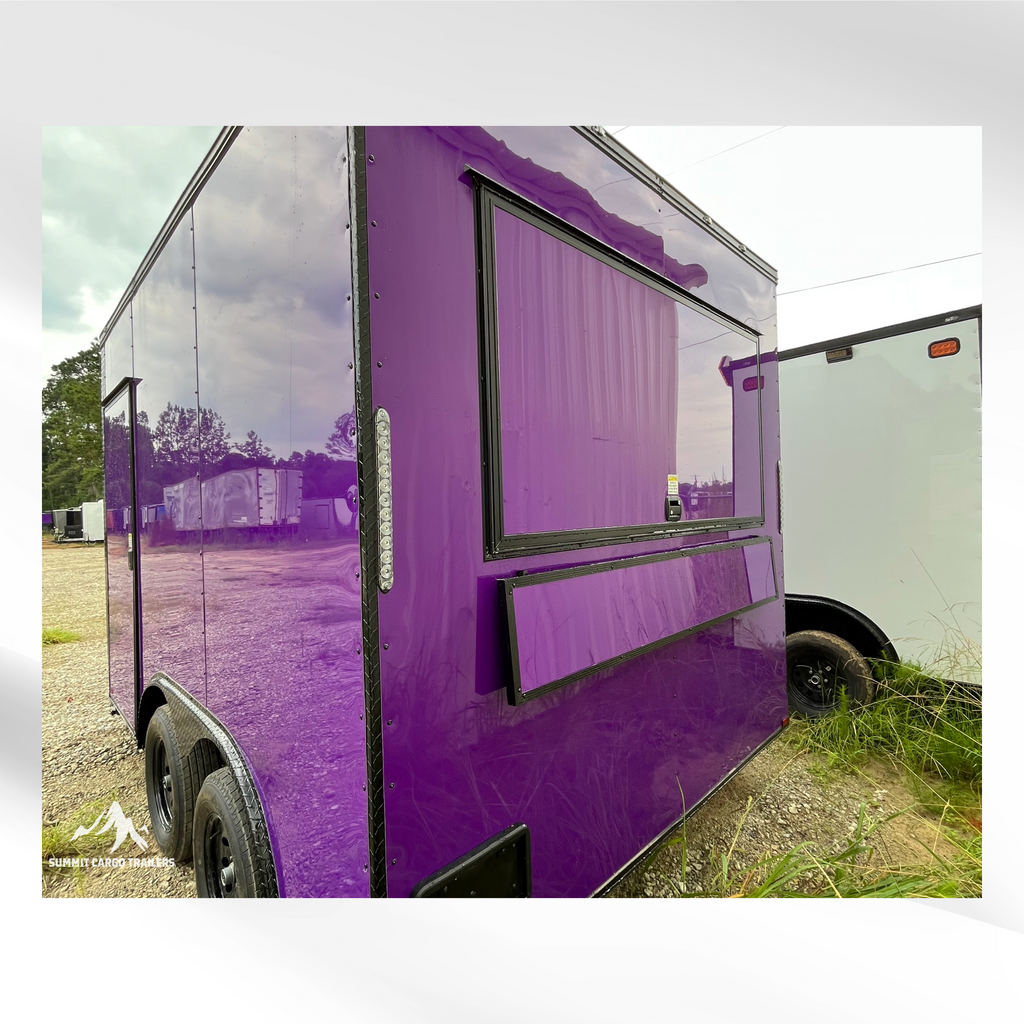 8.5X12TA Purple Concession Trailer