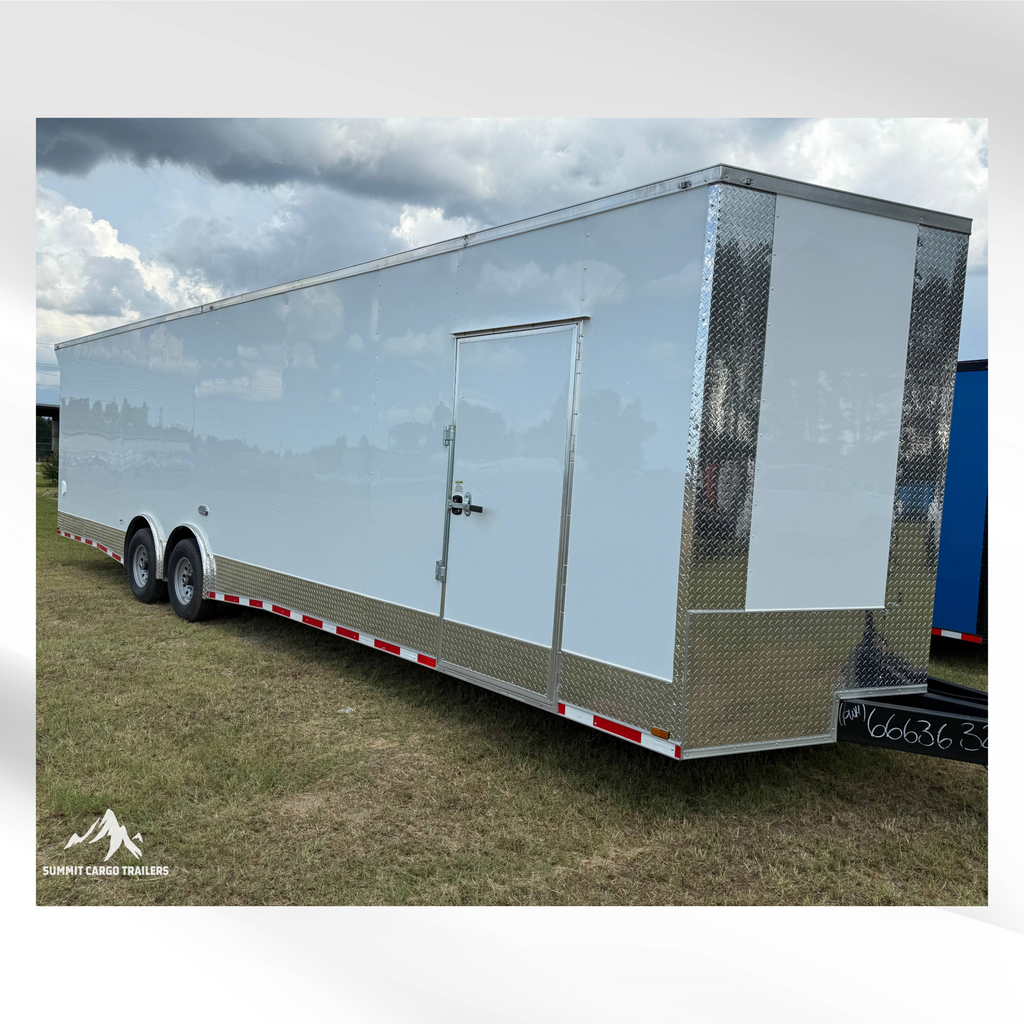 8.5X32TA5 White Car Hauler Trailer