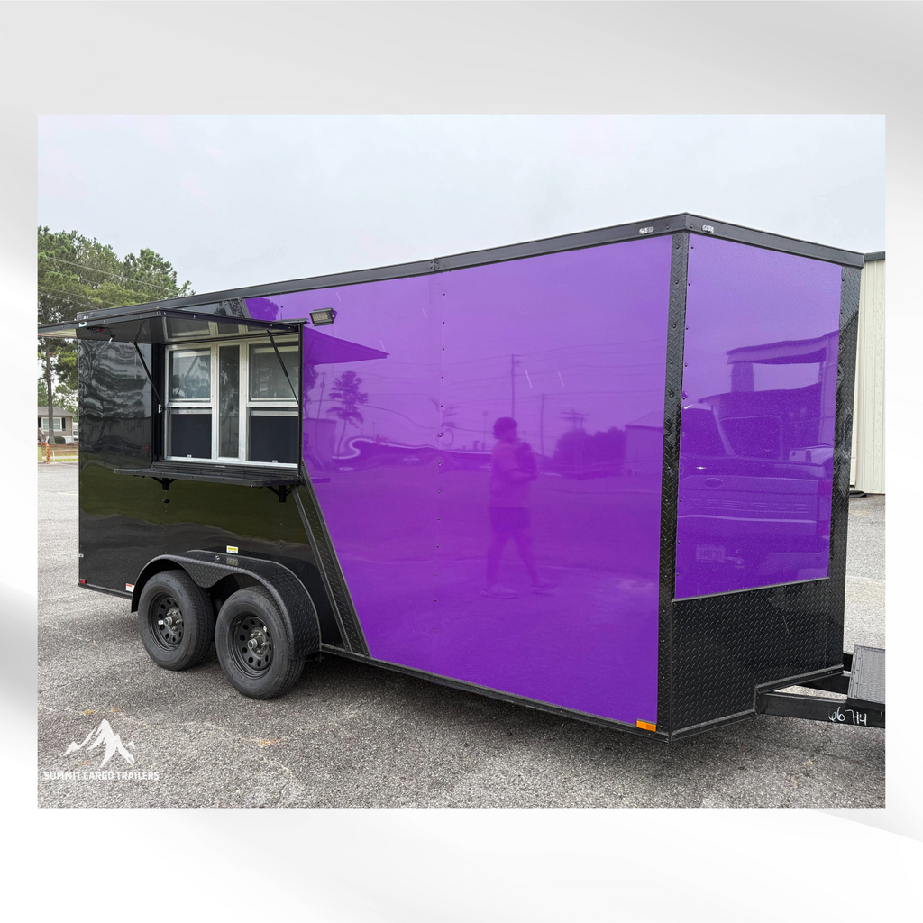 7X16TA Purple & Black Concession Trailer