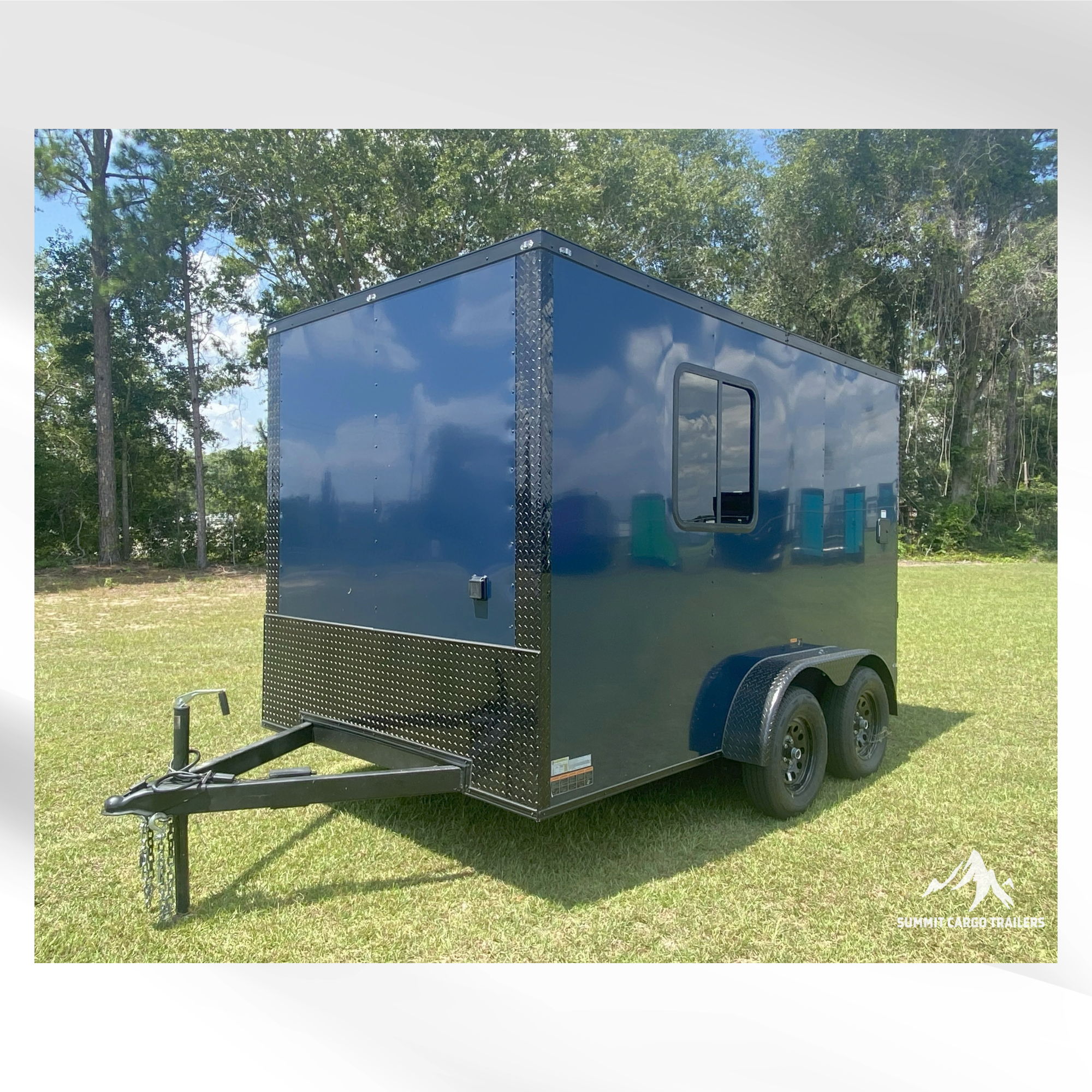 7X12TA Indigo Blue Dog Grooming Trailer