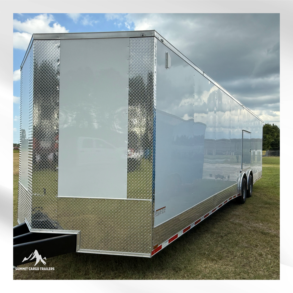 8.5X32TA5 White Car Hauler Trailer