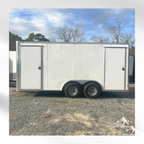 8.5X16TA White Mobile Bathroom Trailer