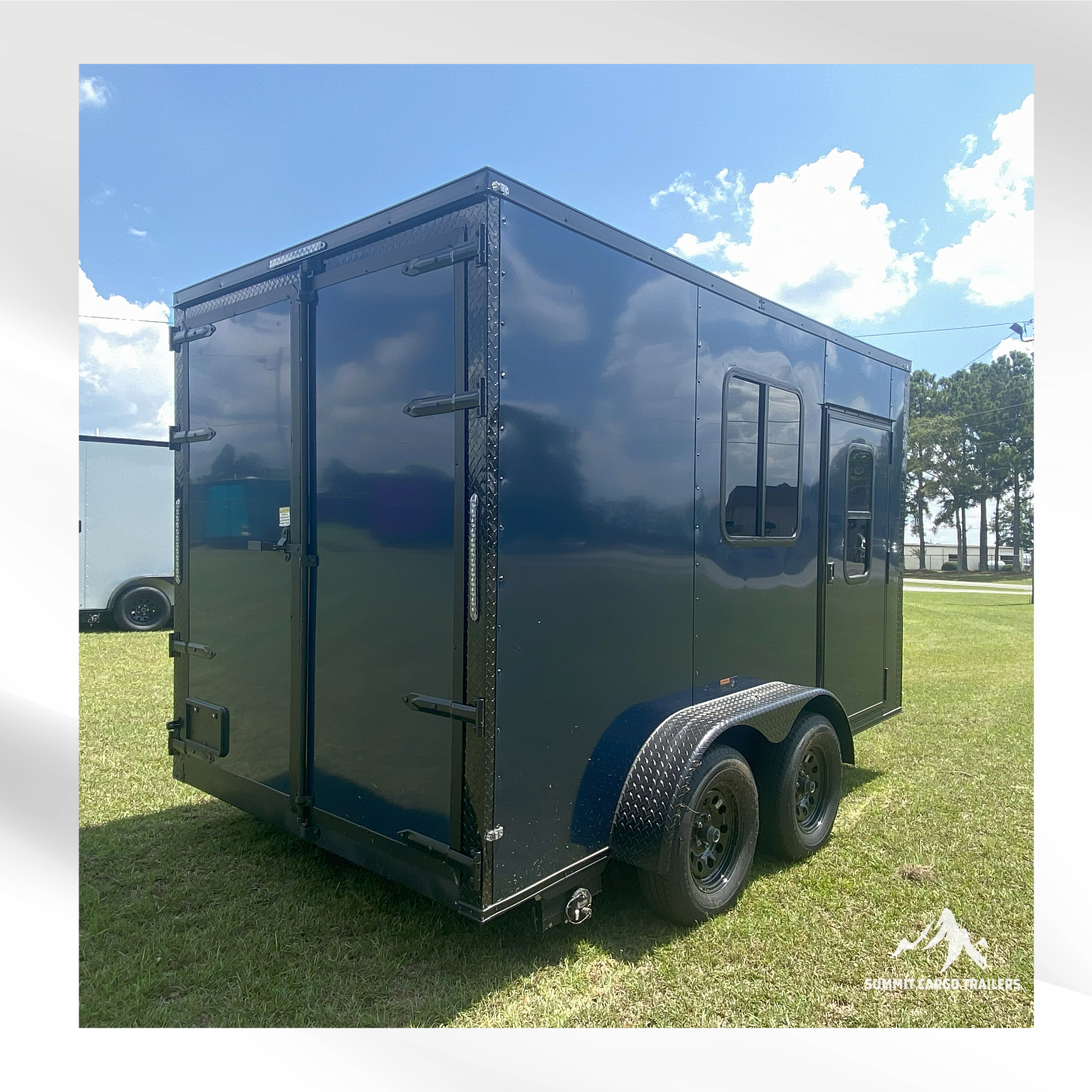 7X12TA Indigo Blue Dog Grooming Trailer