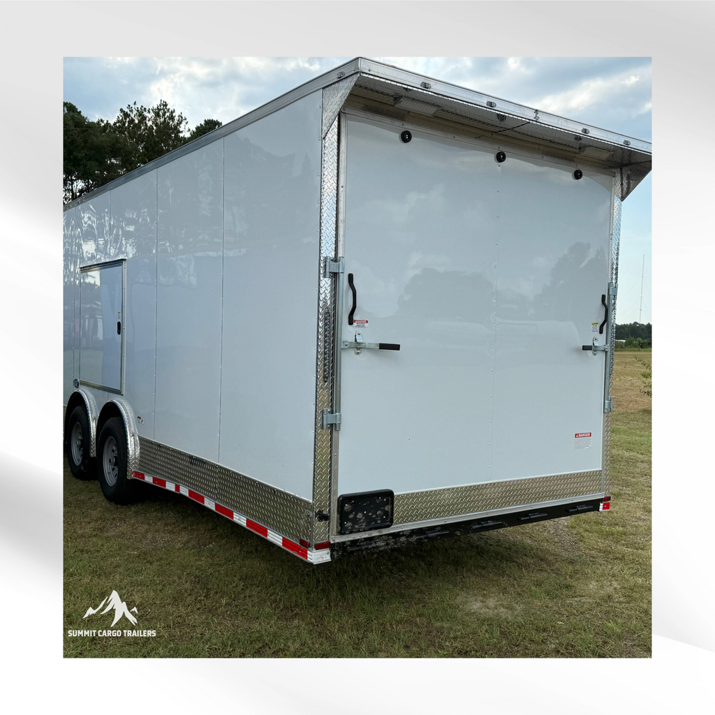 8.5X32TA5 White Car Hauler Trailer