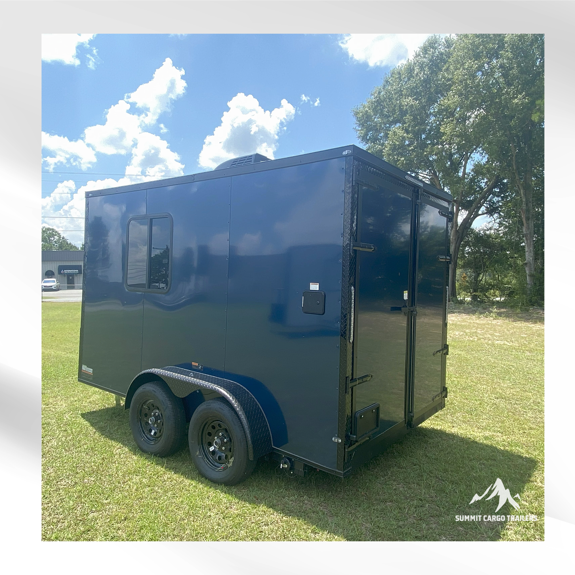 7X12TA Indigo Blue Dog Grooming Trailer
