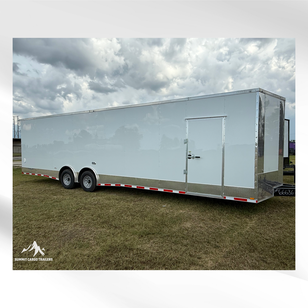 8.5X32TA5 White Car Hauler Trailer