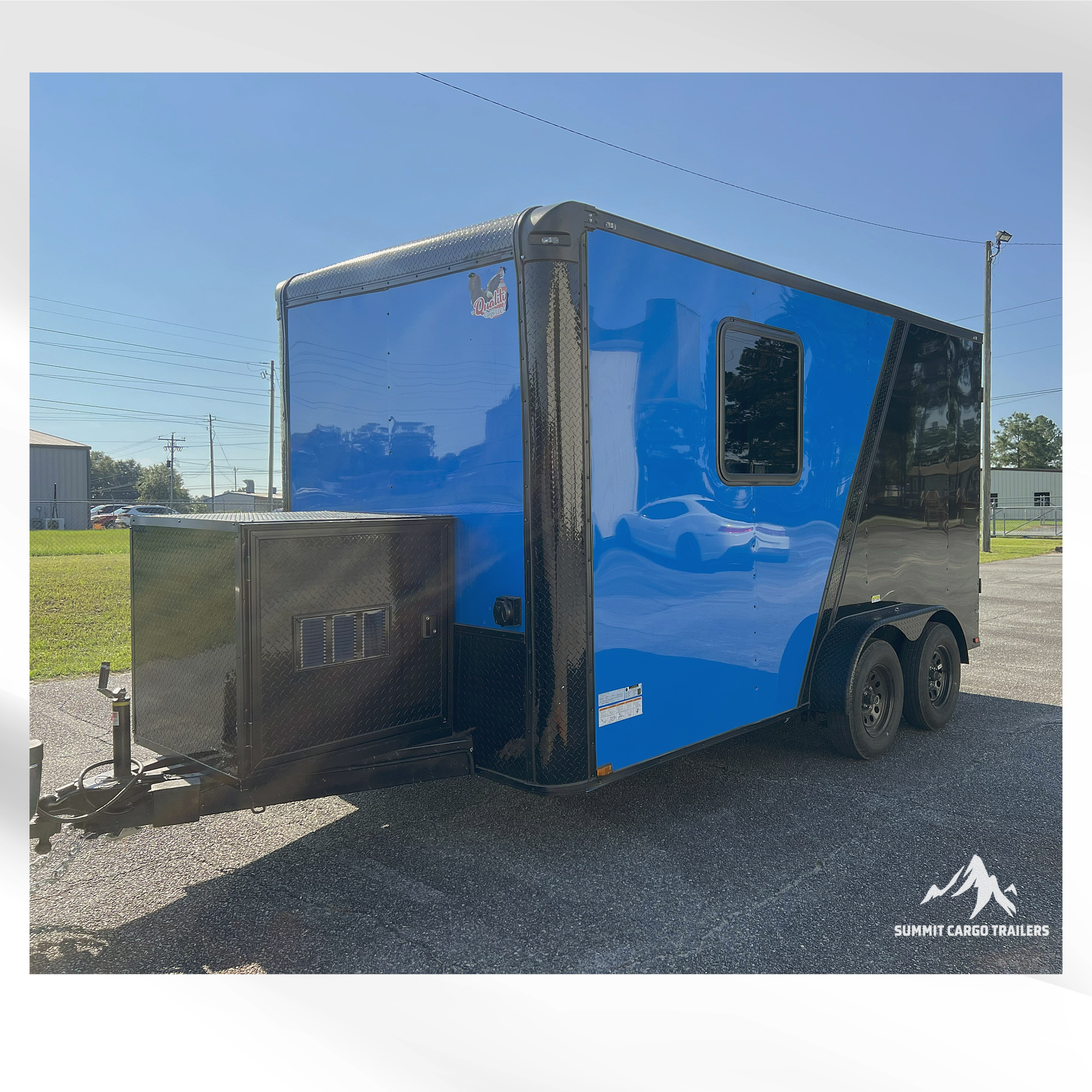 7x14TA Blue & Black Dog Grooming Trailer