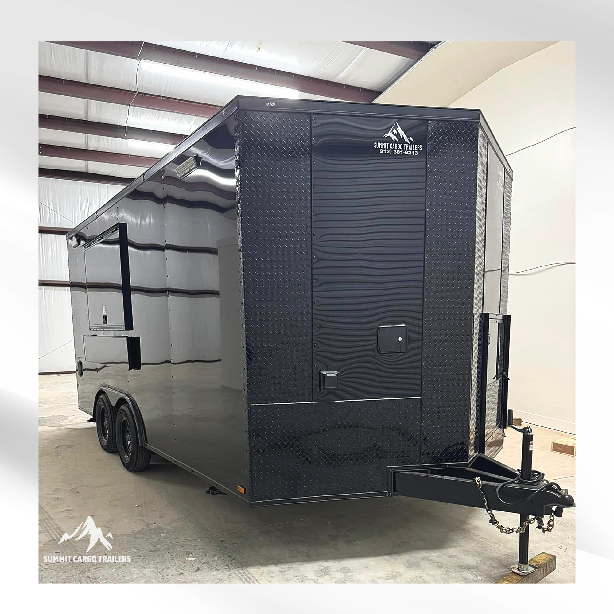 8.5X16TA Black Concession Trailer