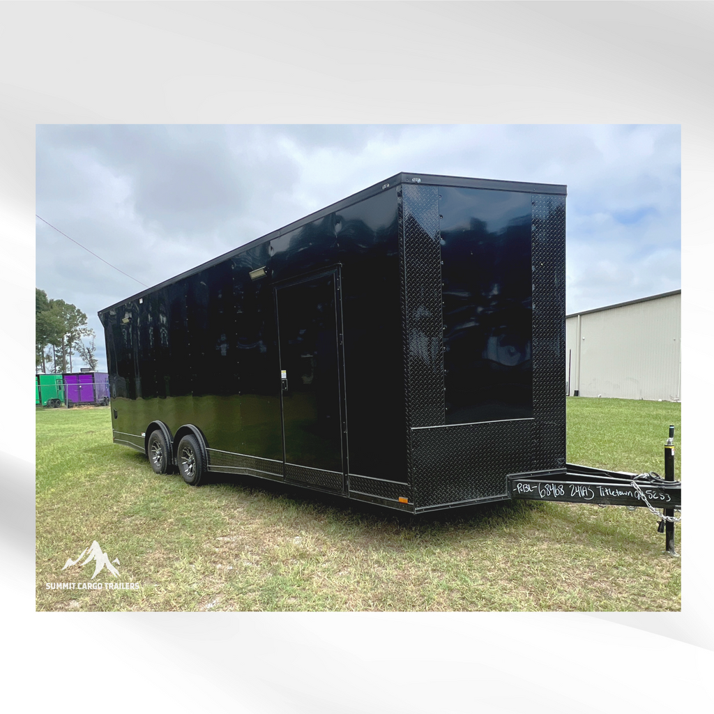8.5X24TA Black Car Hauler Trailer